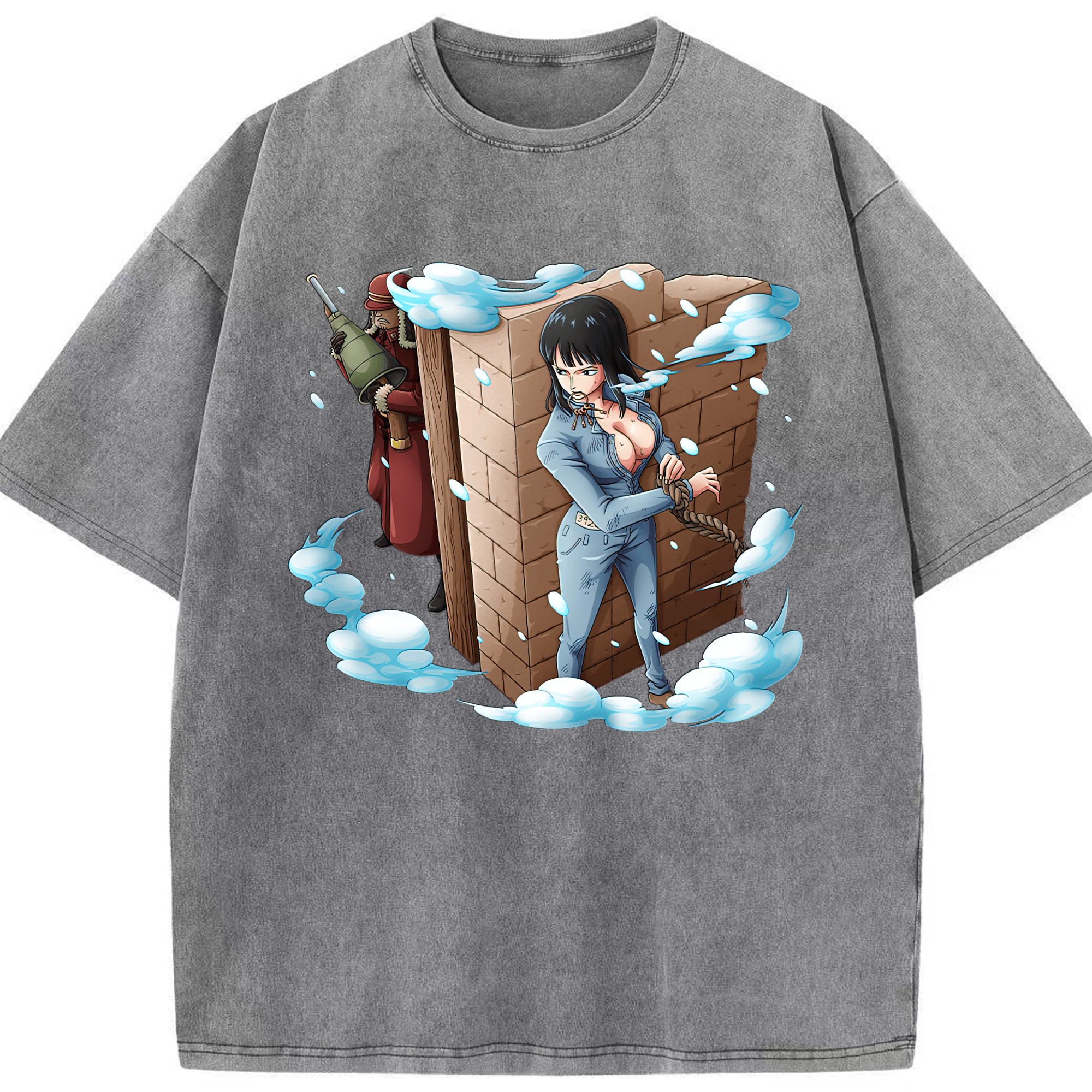 ワンピース ニコ・ロビン ONE PIECE Nico Robin 綿100% ヴィンテージ風 半袖Tシャツ（フロントプリント）