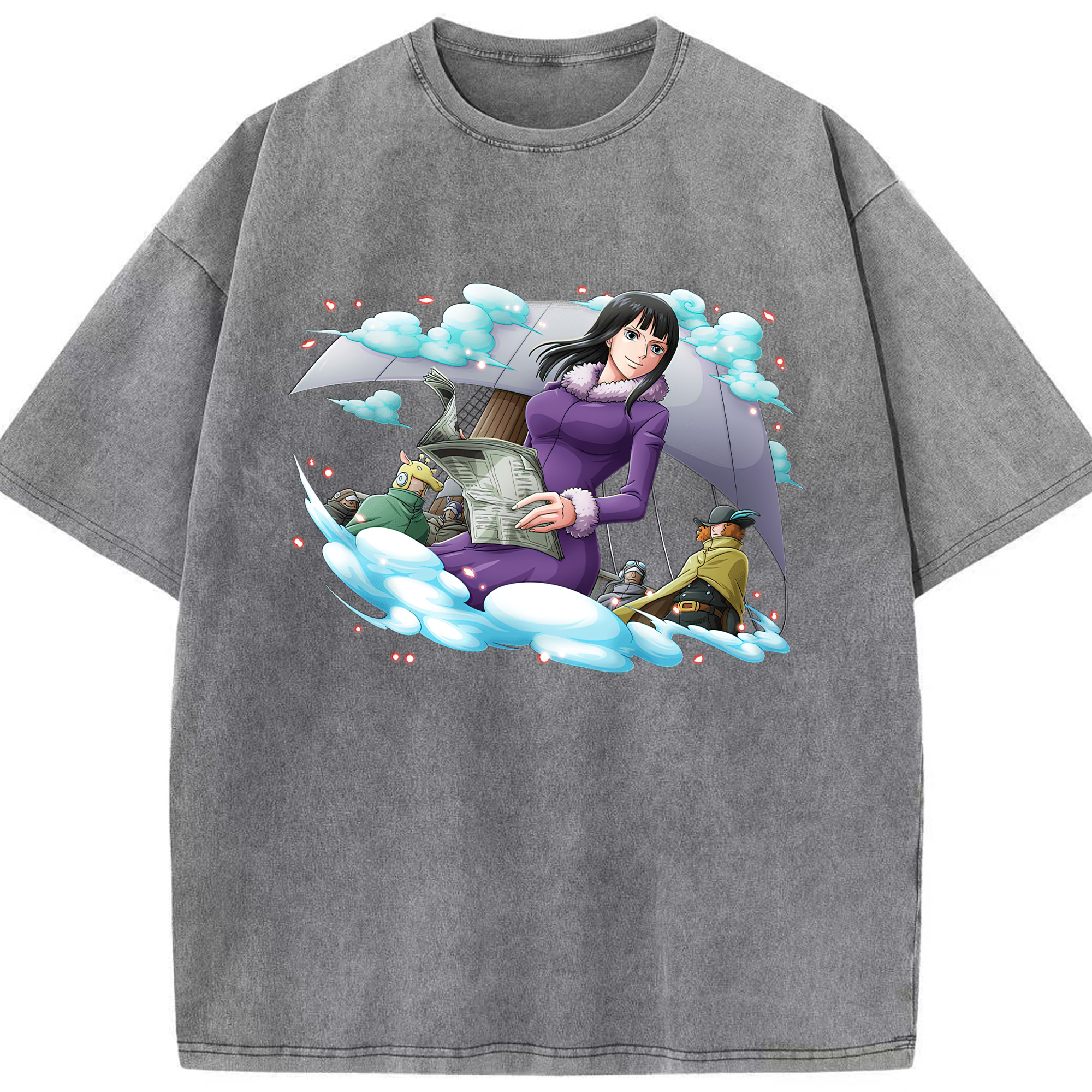 ワンピース ニコ・ロビン ONE PIECE Nico Robin 綿100% ヴィンテージ風 半袖Tシャツ（フロントプリント）