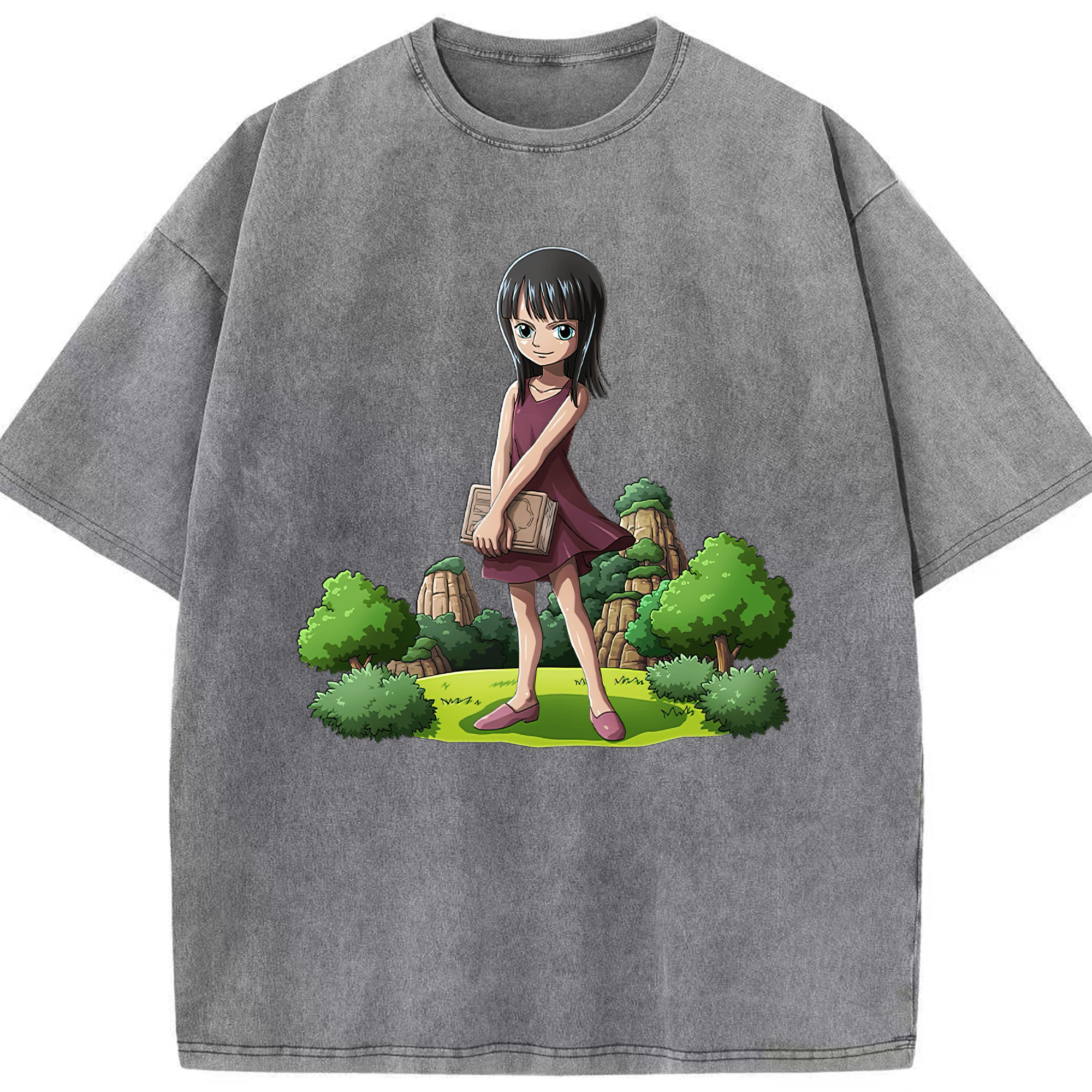 ワンピース ニコ・ロビン ONE PIECE Nico Robin 綿100% ヴィンテージ風 半袖Tシャツ（フロントプリント）