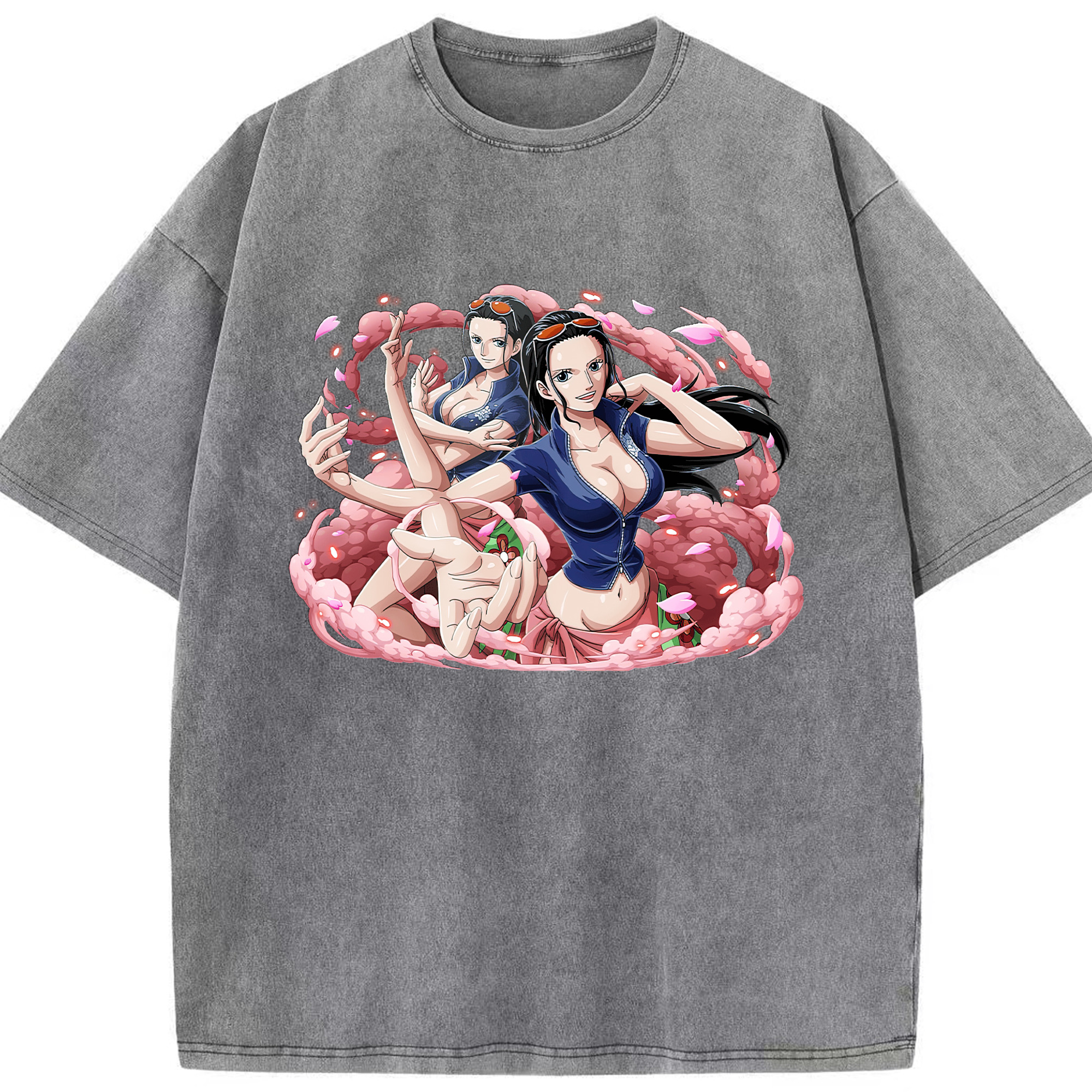 ワンピース ニコ・ロビン ONE PIECE Nico Robin 綿100% ヴィンテージ風 半袖Tシャツ（フロントプリント）