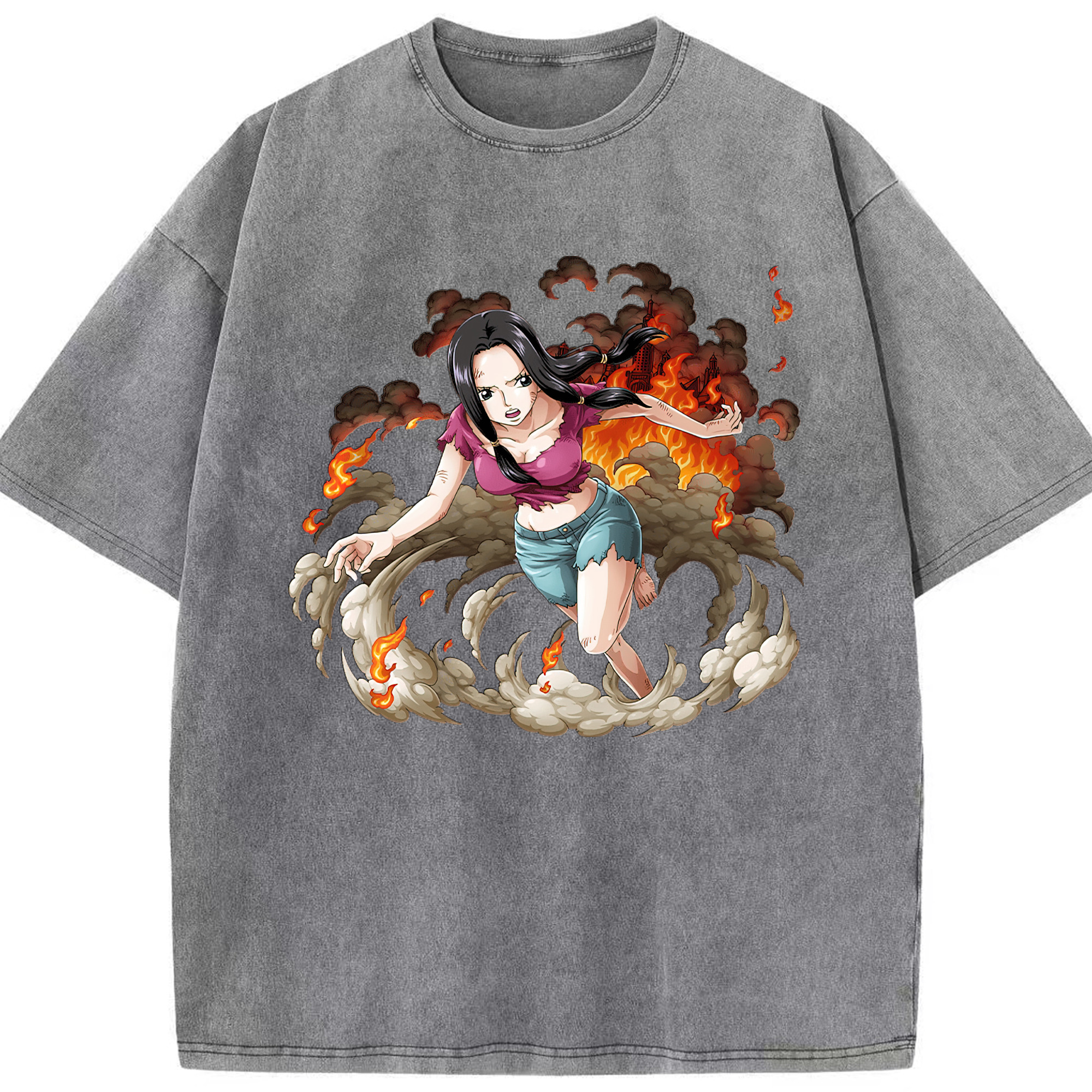 ワンピース ニコ・ロビン ONE PIECE Nico Robin 綿100% ヴィンテージ風 半袖Tシャツ（フロントプリント）