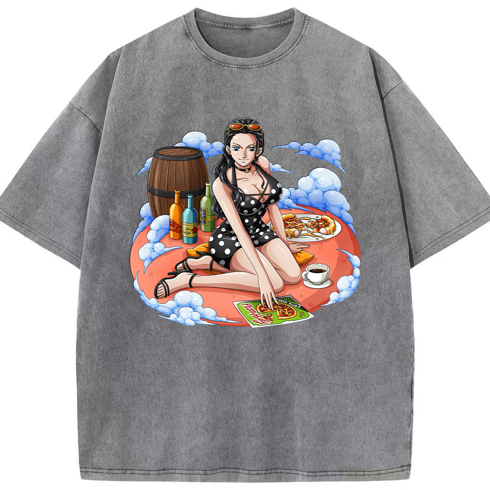 ワンピース ニコ・ロビン ONE PIECE Nico Robin 綿100% ヴィンテージ風 半袖Tシャツ（フロントプリント）