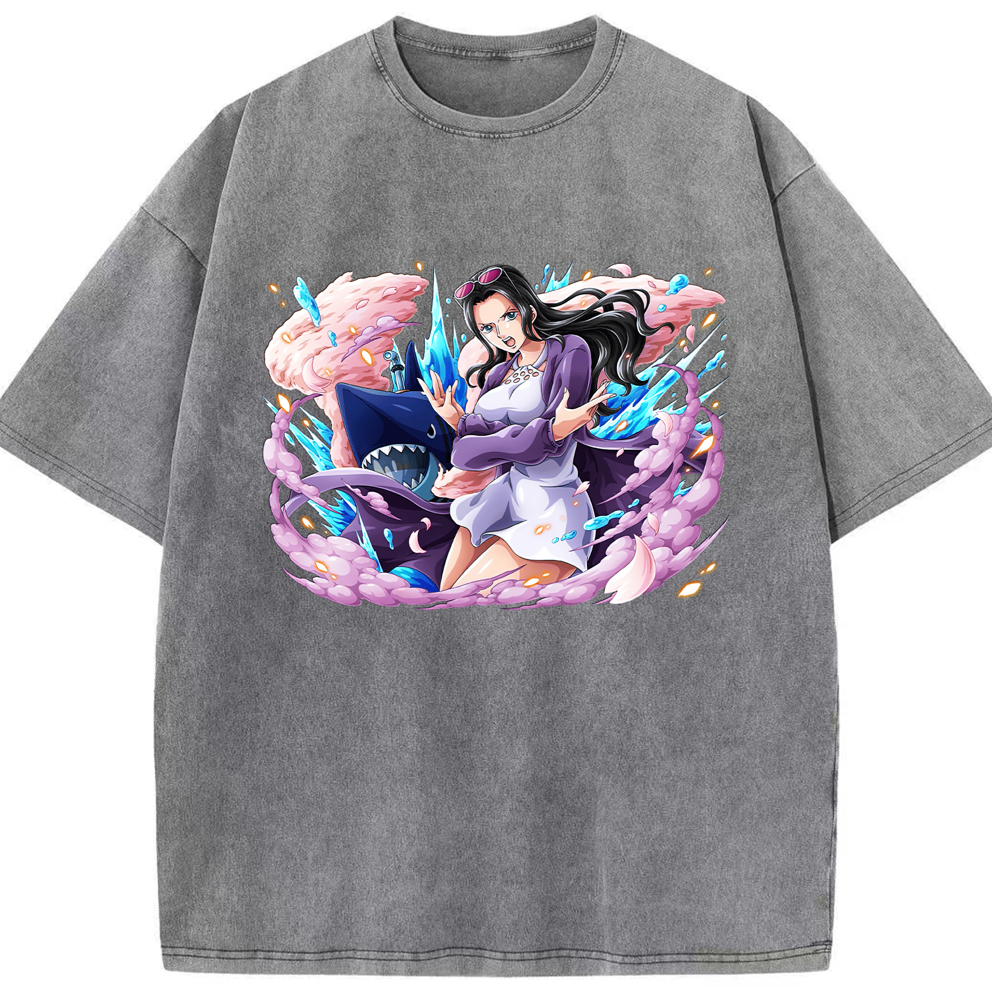 ワンピース ニコ・ロビン ONE PIECE Nico Robin 綿100% ヴィンテージ風 半袖Tシャツ（フロントプリント）