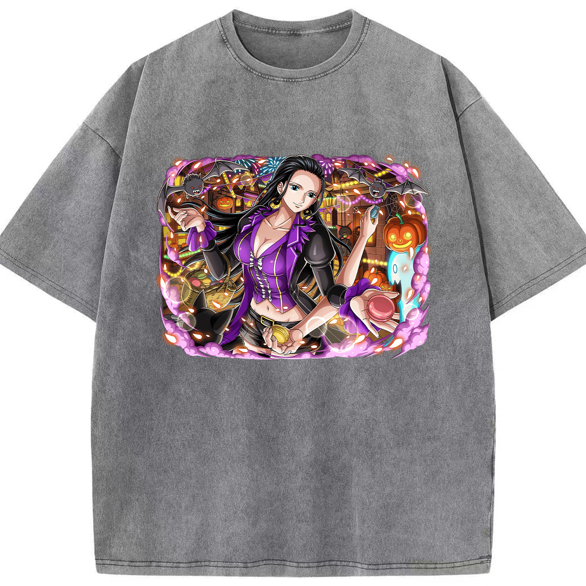 ワンピース ニコ・ロビン ONE PIECE Nico Robin 綿100% ヴィンテージ風 半袖Tシャツ（フロントプリント）