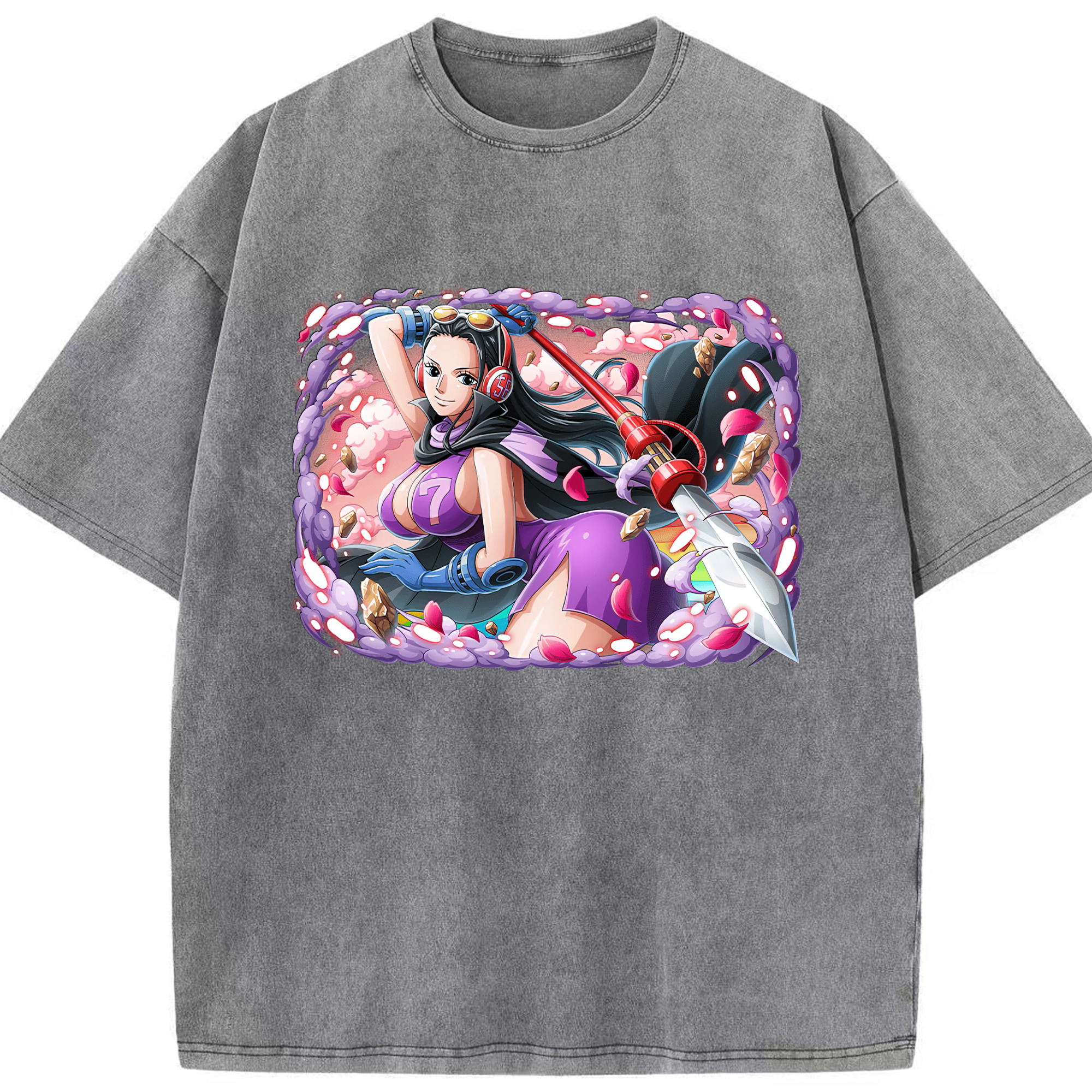 ワンピース ニコ・ロビン ONE PIECE Nico Robin 綿100% ヴィンテージ風 半袖Tシャツ（フロントプリント）