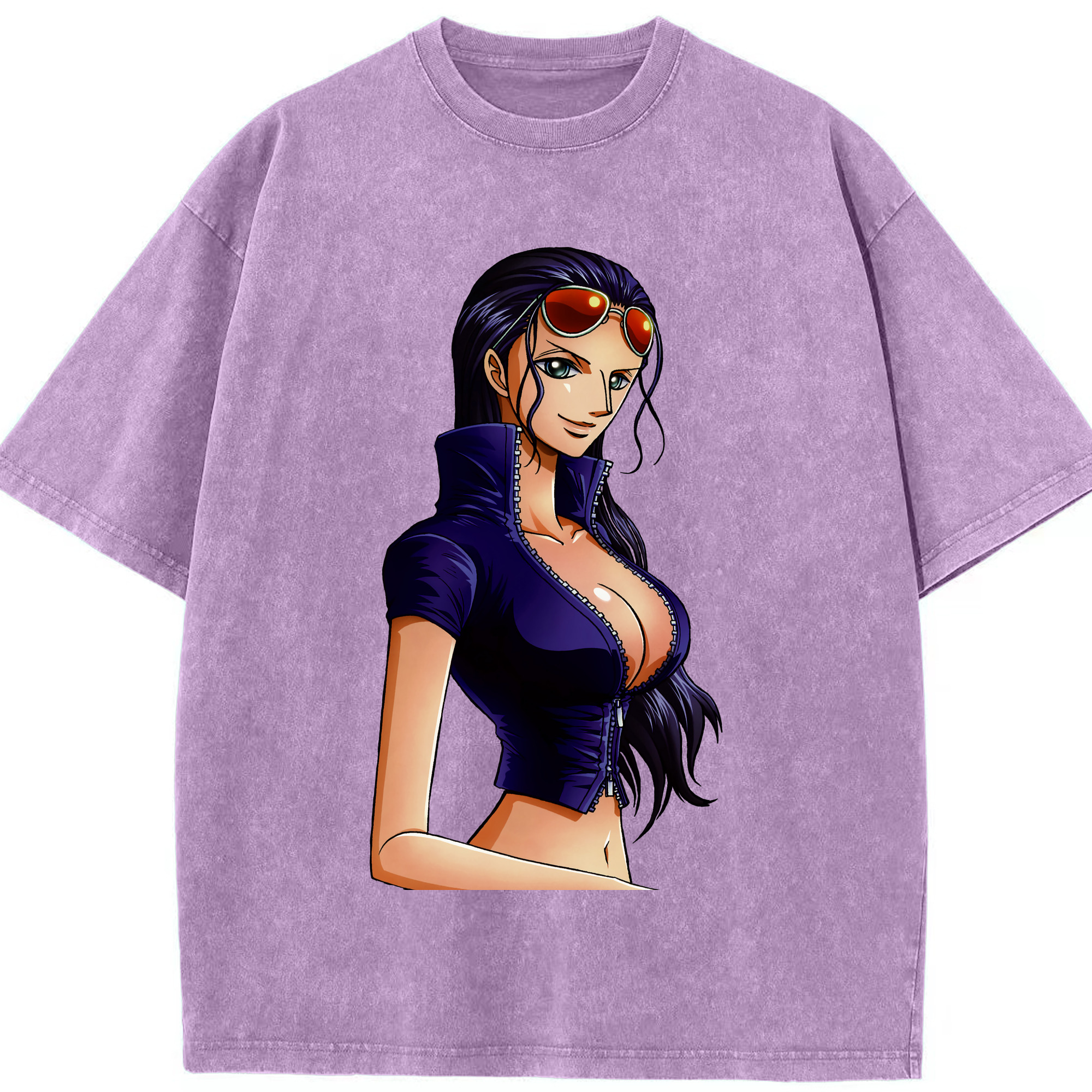 ワンピース ニコ・ロビン ONE PIECE Nico Robin 綿100% ヴィンテージ風 半袖Tシャツ（フロントプリント）