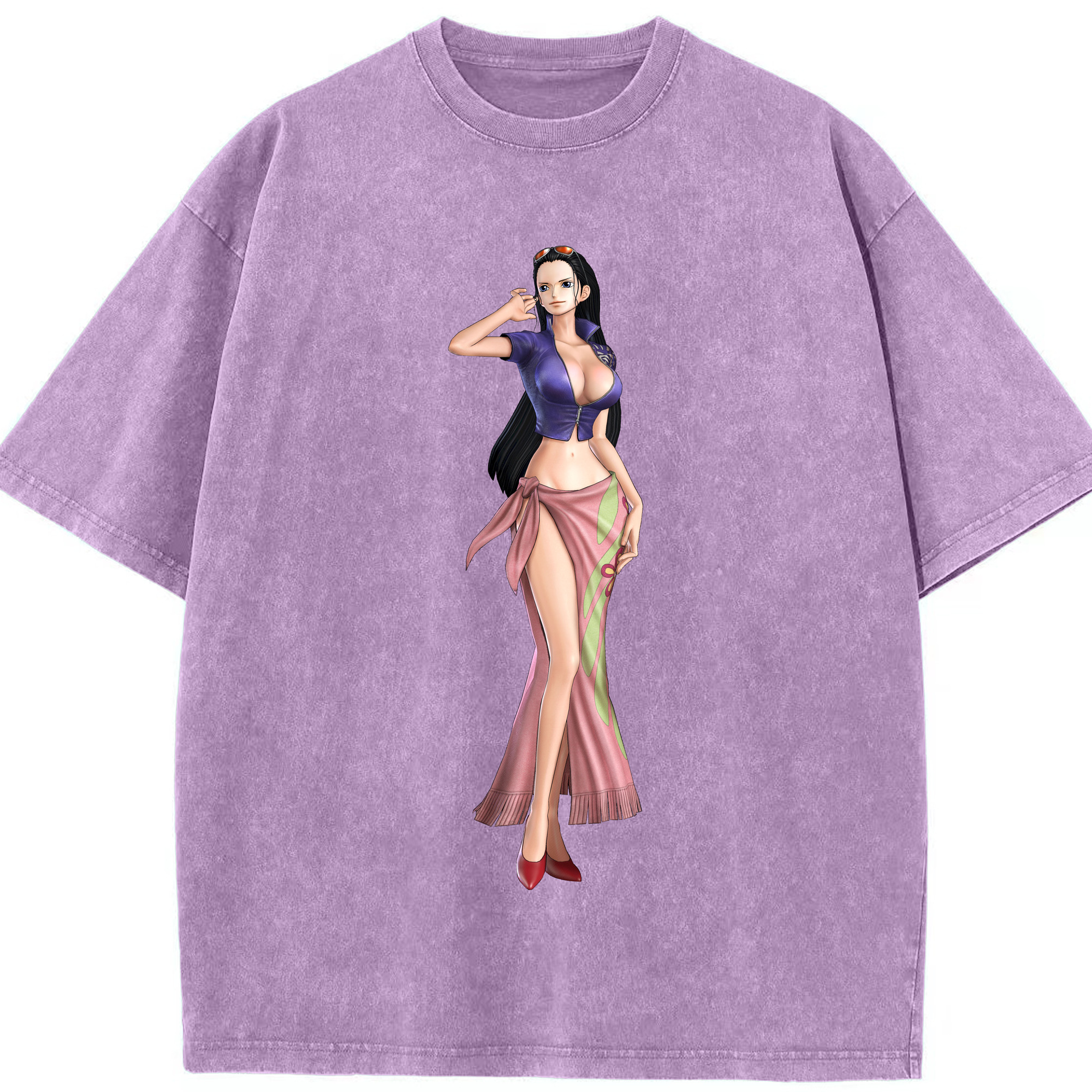 ワンピース ニコ・ロビン ONE PIECE Nico Robin 綿100% ヴィンテージ風 半袖Tシャツ（フロントプリント）
