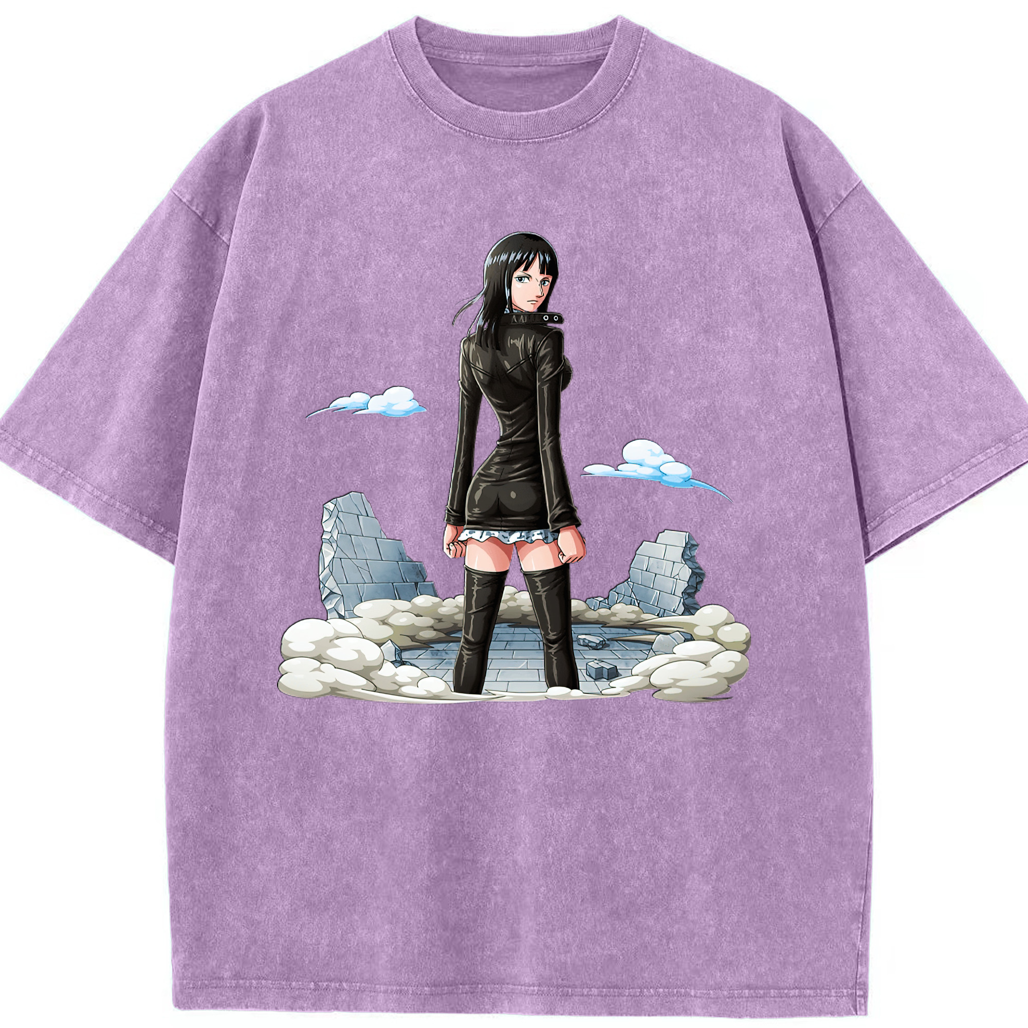 ワンピース ニコ・ロビン ONE PIECE Nico Robin 綿100% ヴィンテージ風 半袖Tシャツ（フロントプリント）