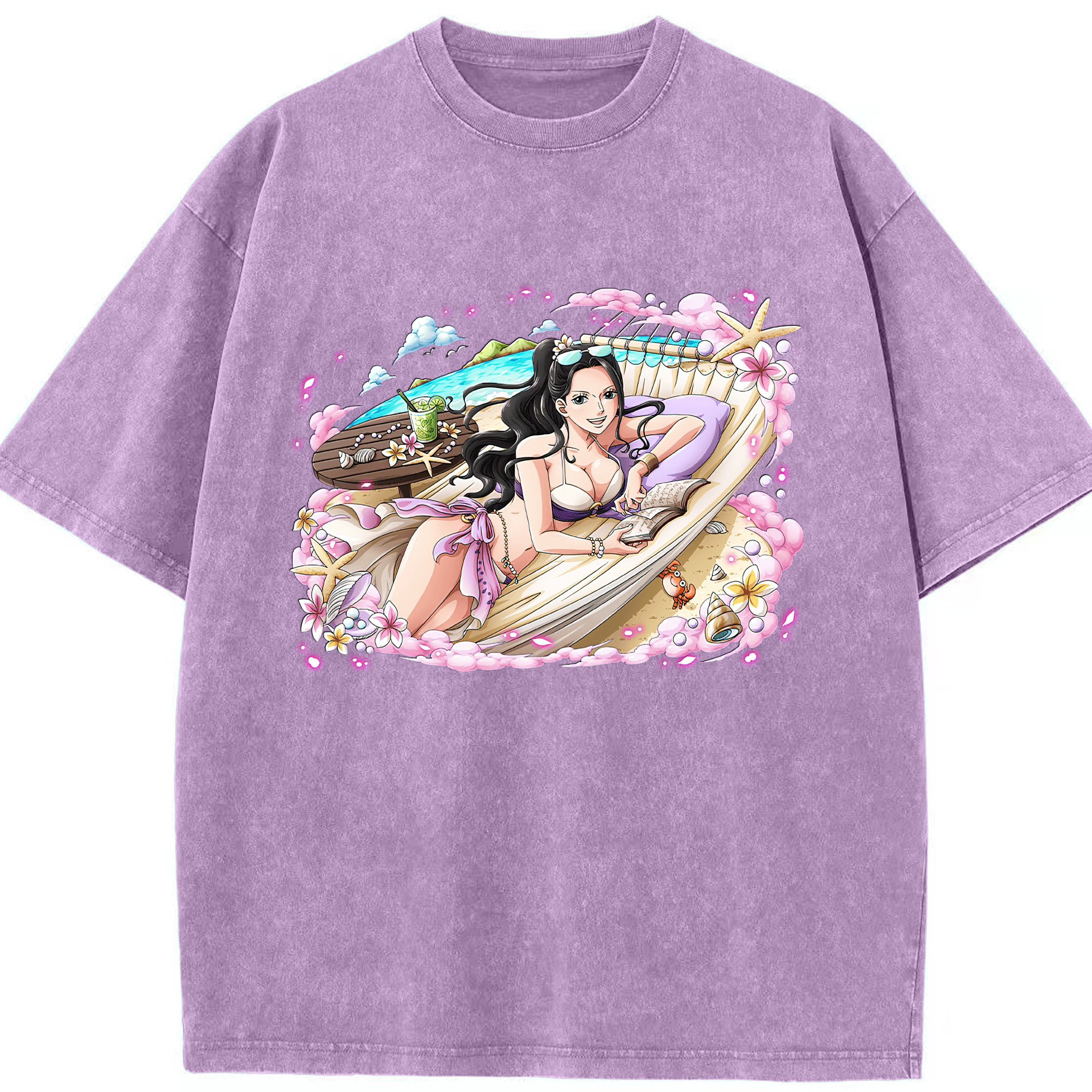 ワンピース ニコ・ロビン ONE PIECE Nico Robin 綿100% ヴィンテージ風 半袖Tシャツ（フロントプリント）
