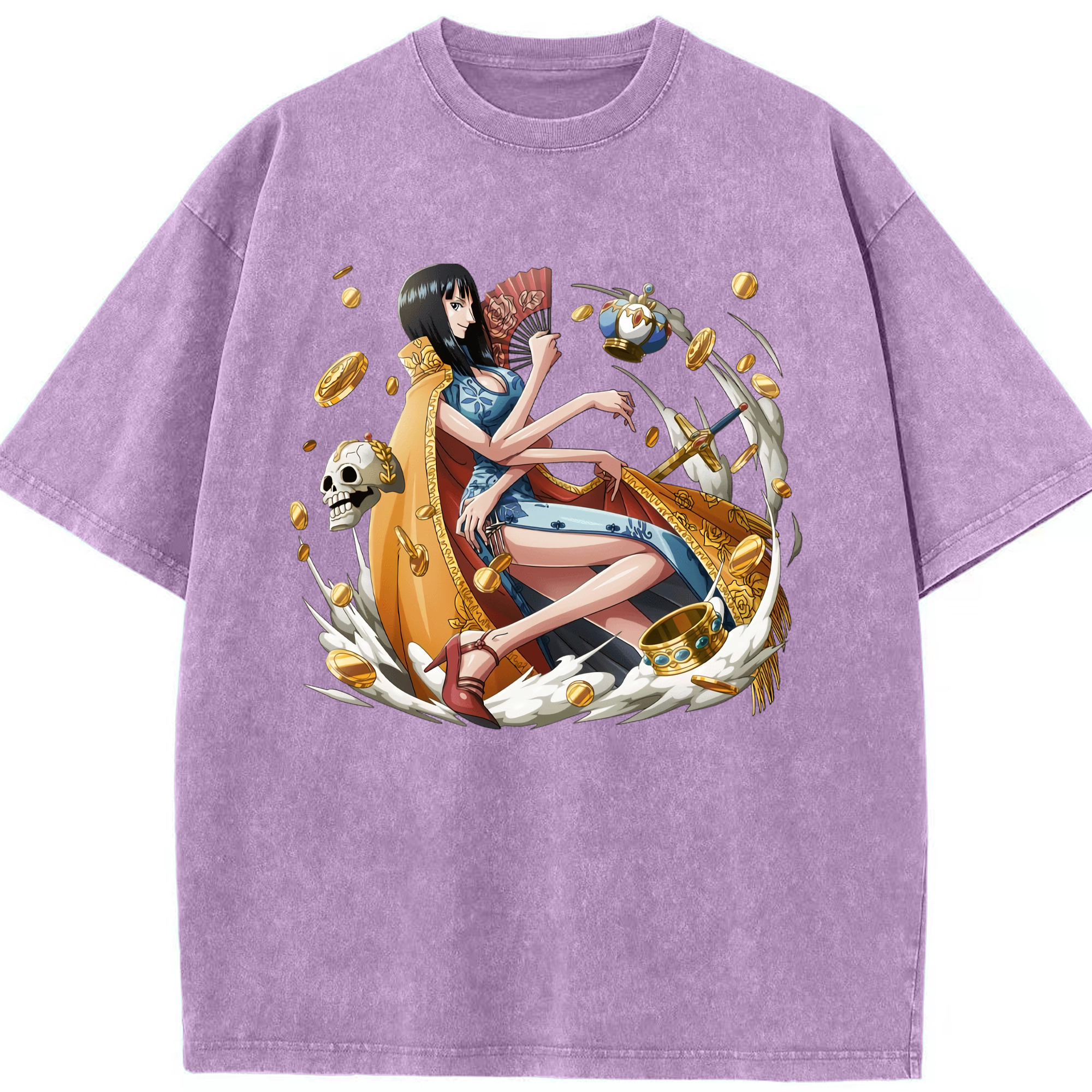 ワンピース ニコ・ロビン ONE PIECE Nico Robin 綿100% ヴィンテージ風 半袖Tシャツ（フロントプリント）