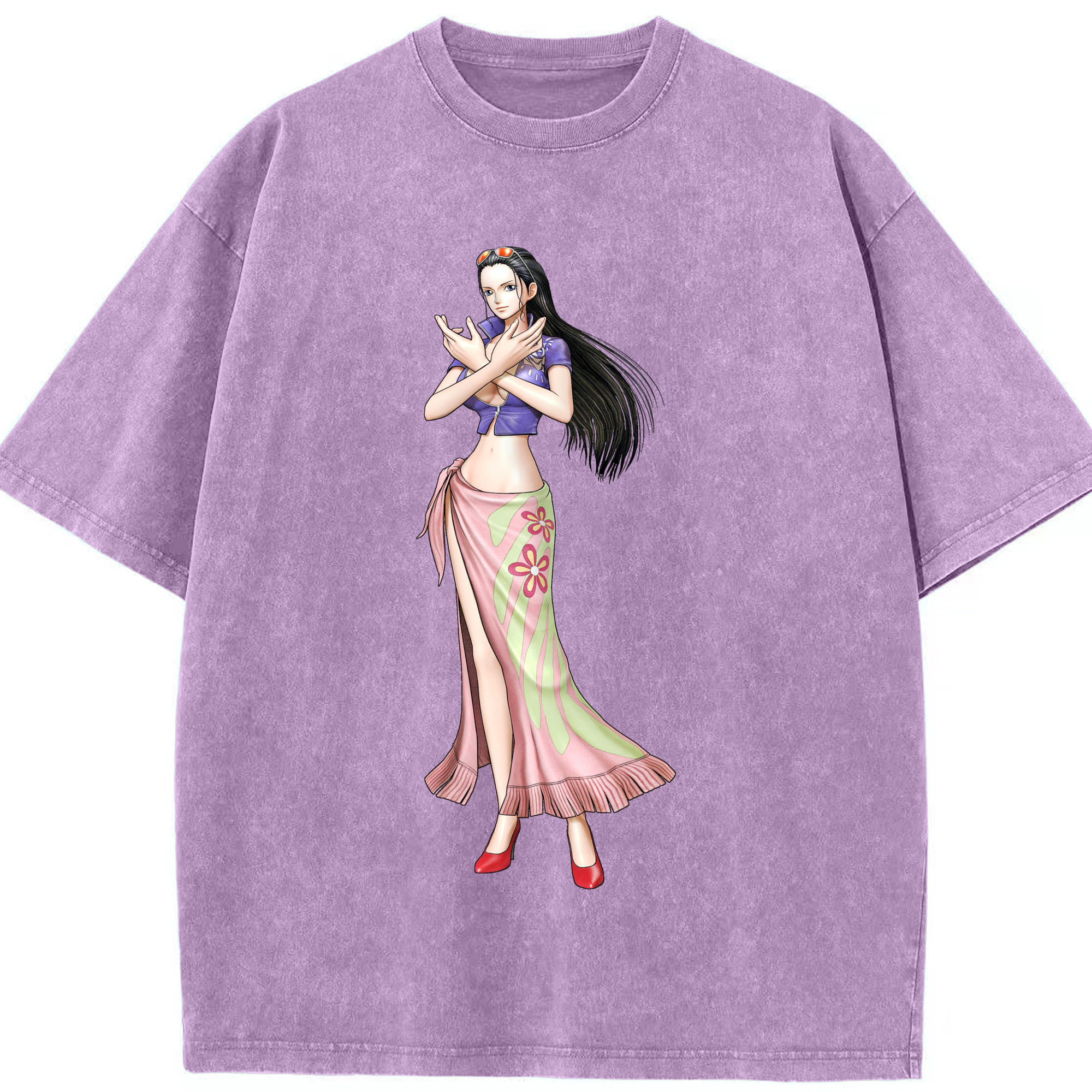 ワンピース ニコ・ロビン ONE PIECE Nico Robin 綿100% ヴィンテージ風 半袖Tシャツ（フロントプリント）