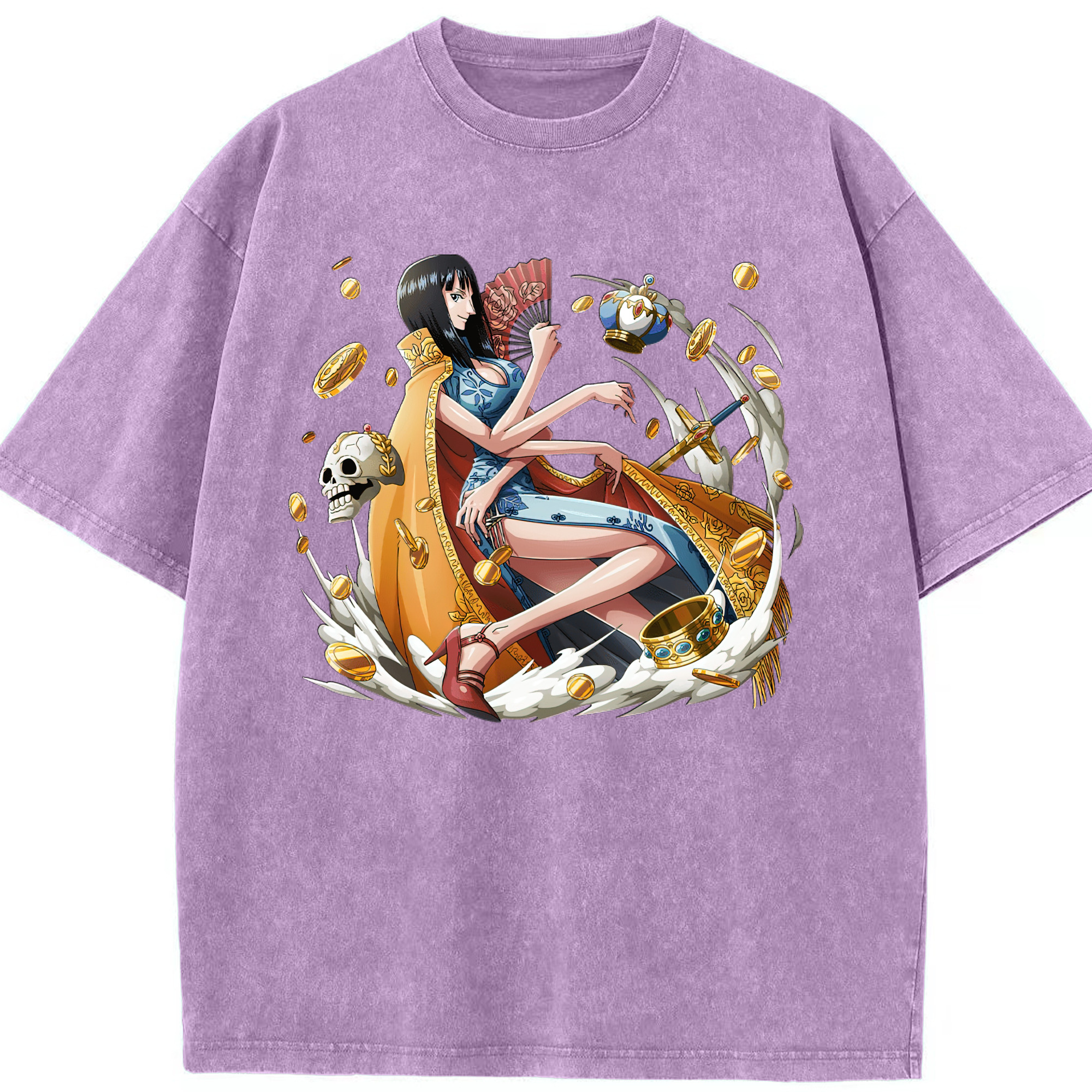 ワンピース ニコ・ロビン ONE PIECE Nico Robin 綿100% ヴィンテージ風 半袖Tシャツ（フロントプリント）