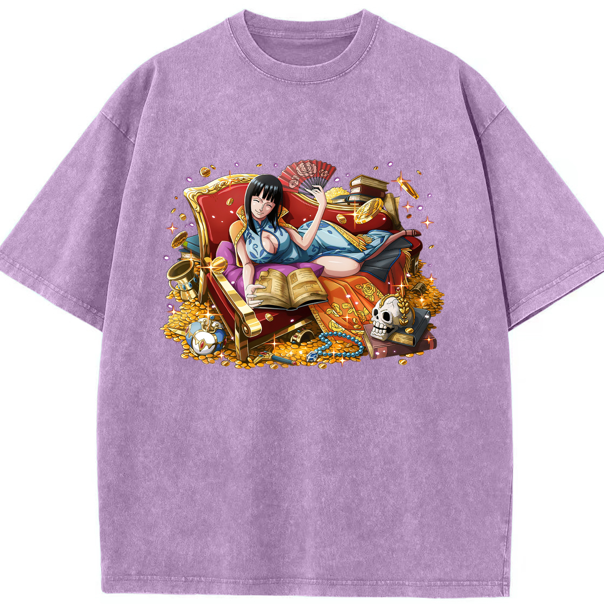 ワンピース ニコ・ロビン ONE PIECE Nico Robin 綿100% ヴィンテージ風 半袖Tシャツ（フロントプリント）