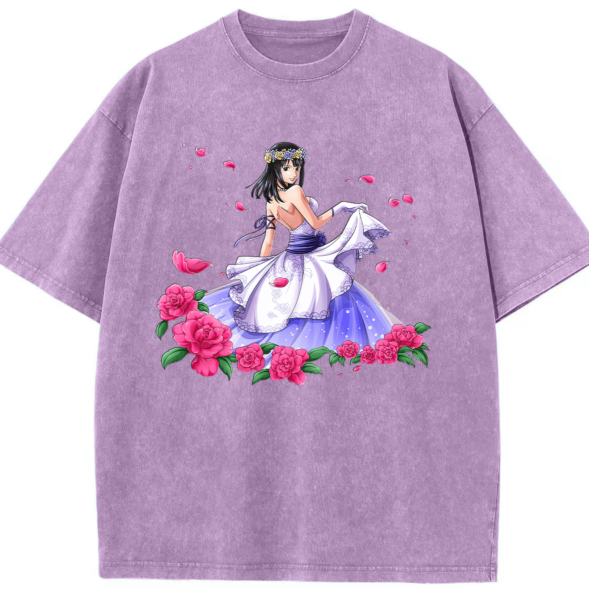 ワンピース ニコ・ロビン ONE PIECE Nico Robin 綿100% ヴィンテージ風 半袖Tシャツ（フロントプリント）