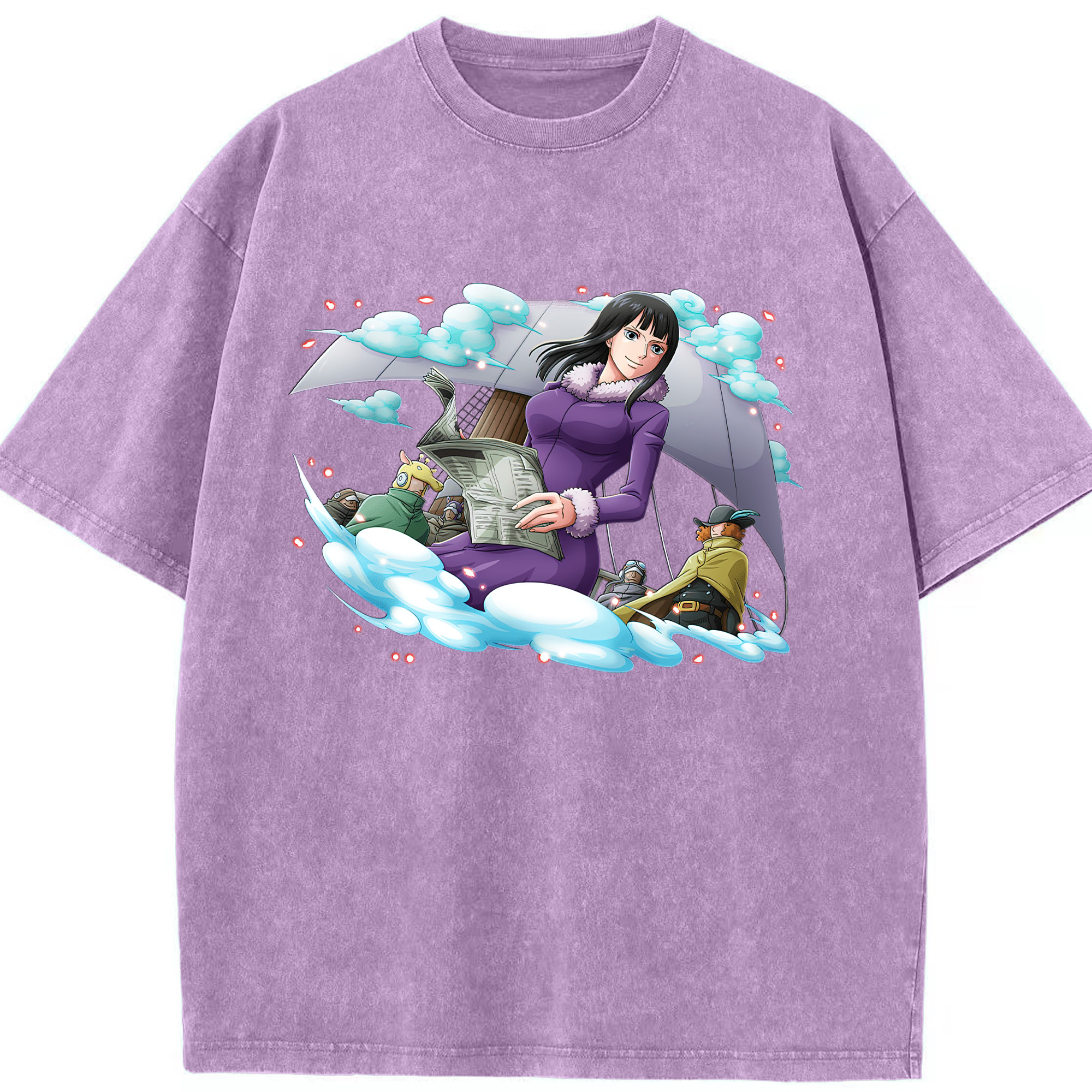 ワンピース ニコ・ロビン ONE PIECE Nico Robin 綿100% ヴィンテージ風 半袖Tシャツ（フロントプリント）