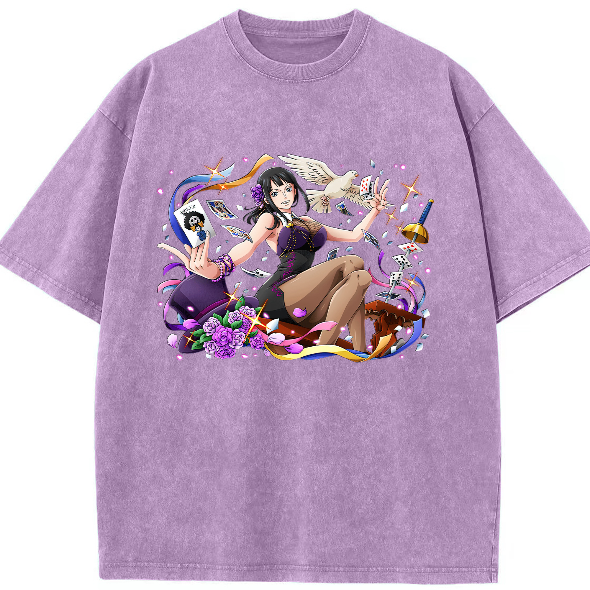 ワンピース ニコ・ロビン ONE PIECE Nico Robin 綿100% ヴィンテージ風 半袖Tシャツ（フロントプリント）