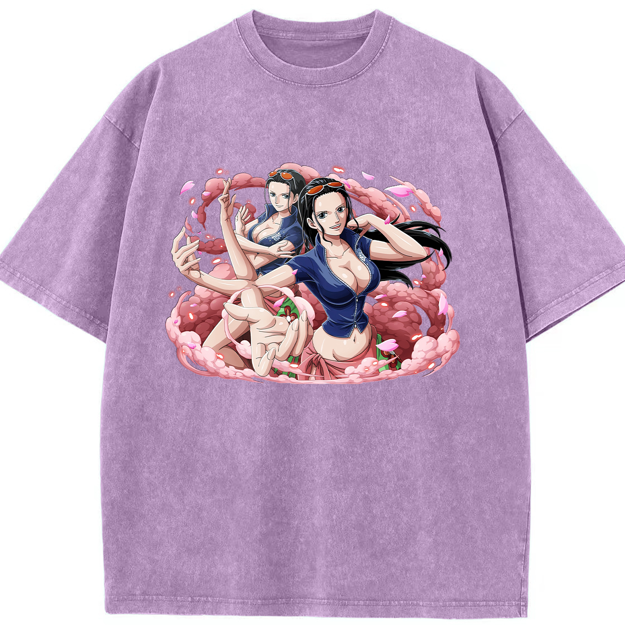 ワンピース ニコ・ロビン ONE PIECE Nico Robin 綿100% ヴィンテージ風 半袖Tシャツ（フロントプリント）