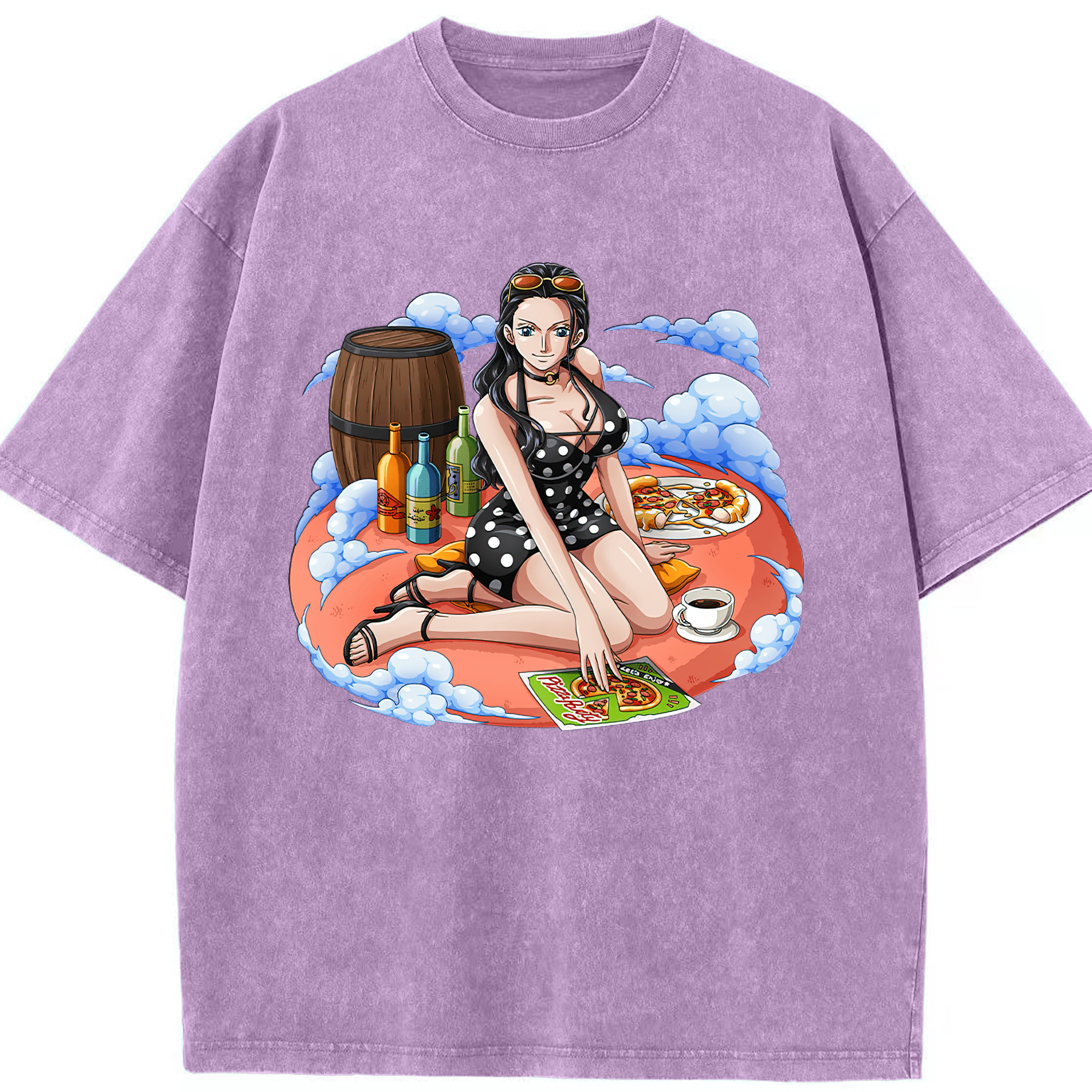 ワンピース ニコ・ロビン ONE PIECE Nico Robin 綿100% ヴィンテージ風 半袖Tシャツ（フロントプリント）