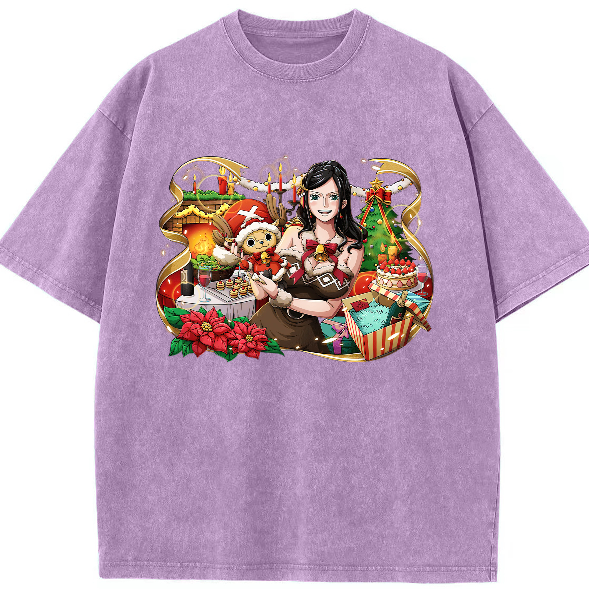 ワンピース ニコ・ロビン ONE PIECE Nico Robin 綿100% ヴィンテージ風 半袖Tシャツ（フロントプリント）