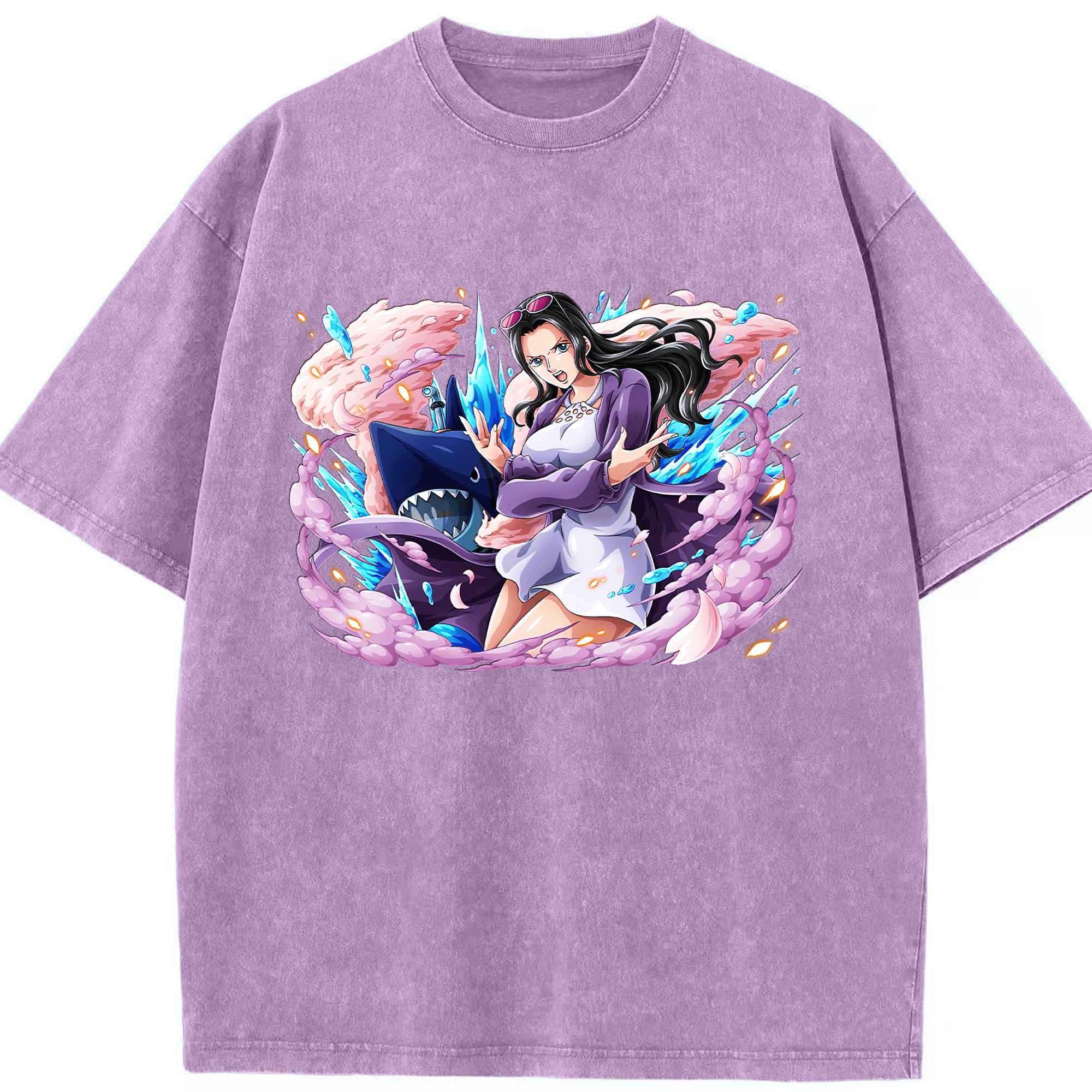ワンピース ニコ・ロビン ONE PIECE Nico Robin 綿100% ヴィンテージ風 半袖Tシャツ（フロントプリント）