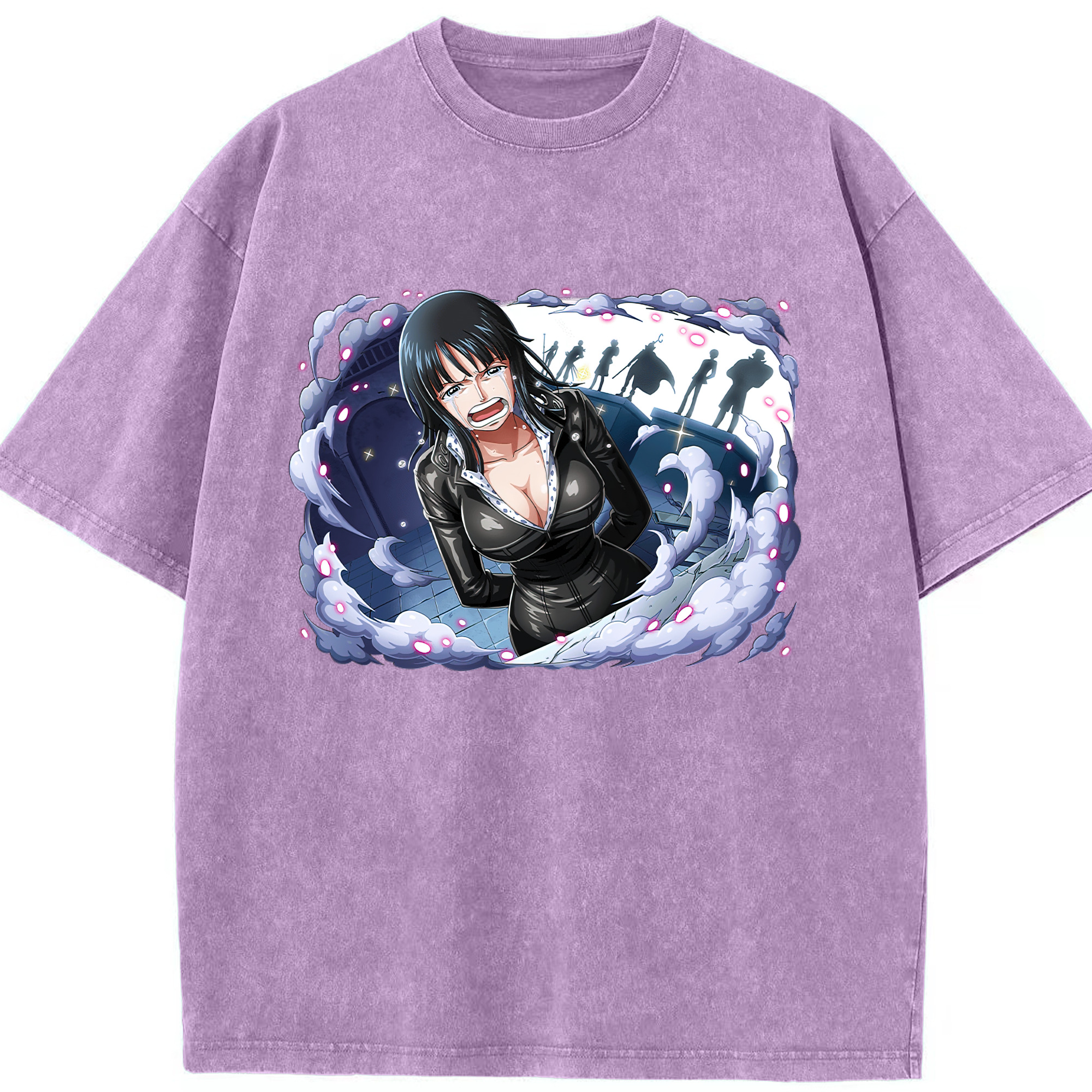 ワンピース ニコ・ロビン ONE PIECE Nico Robin 綿100% ヴィンテージ風 半袖Tシャツ（フロントプリント）