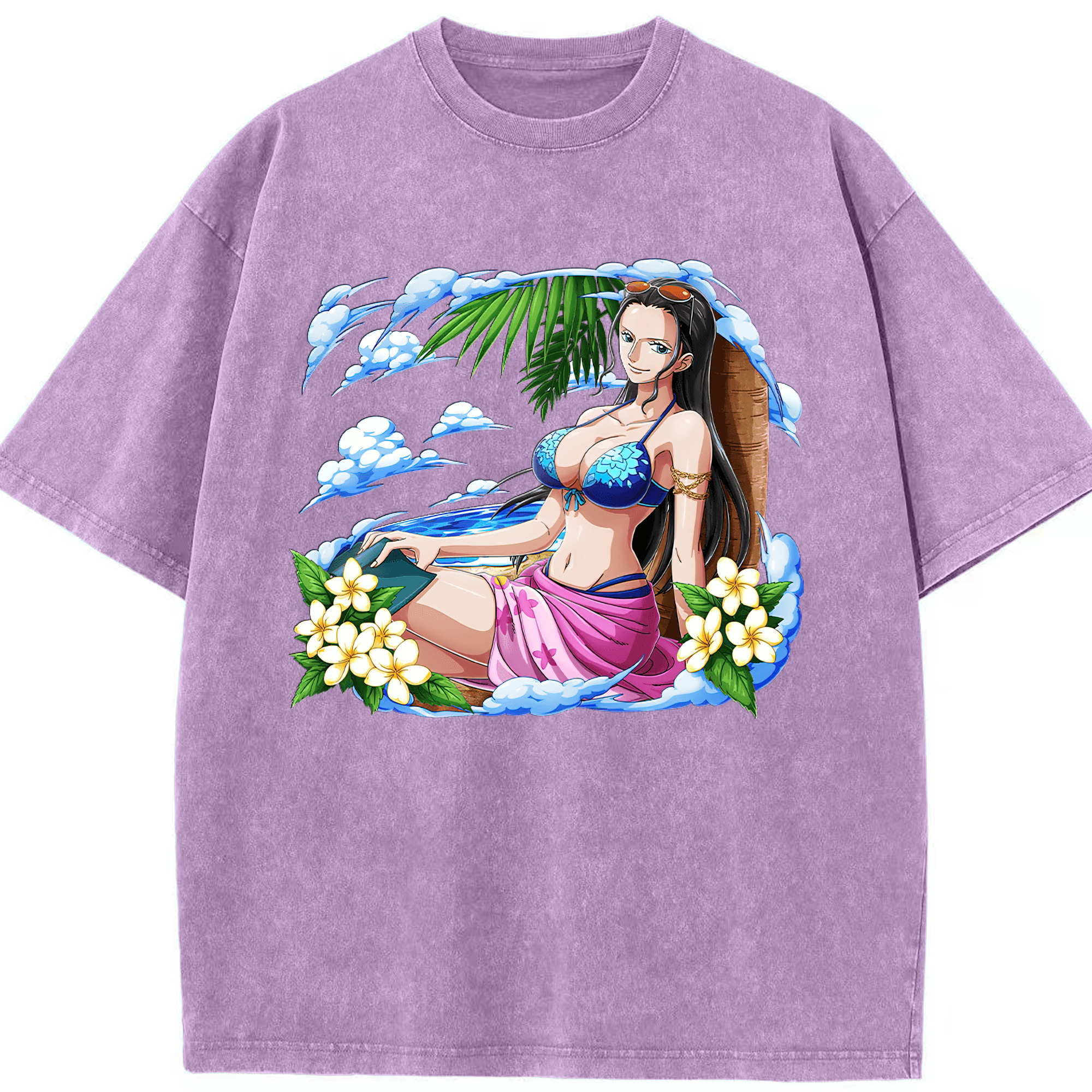 ワンピース ニコ・ロビン ONE PIECE Nico Robin 綿100% ヴィンテージ風 半袖Tシャツ（フロントプリント）