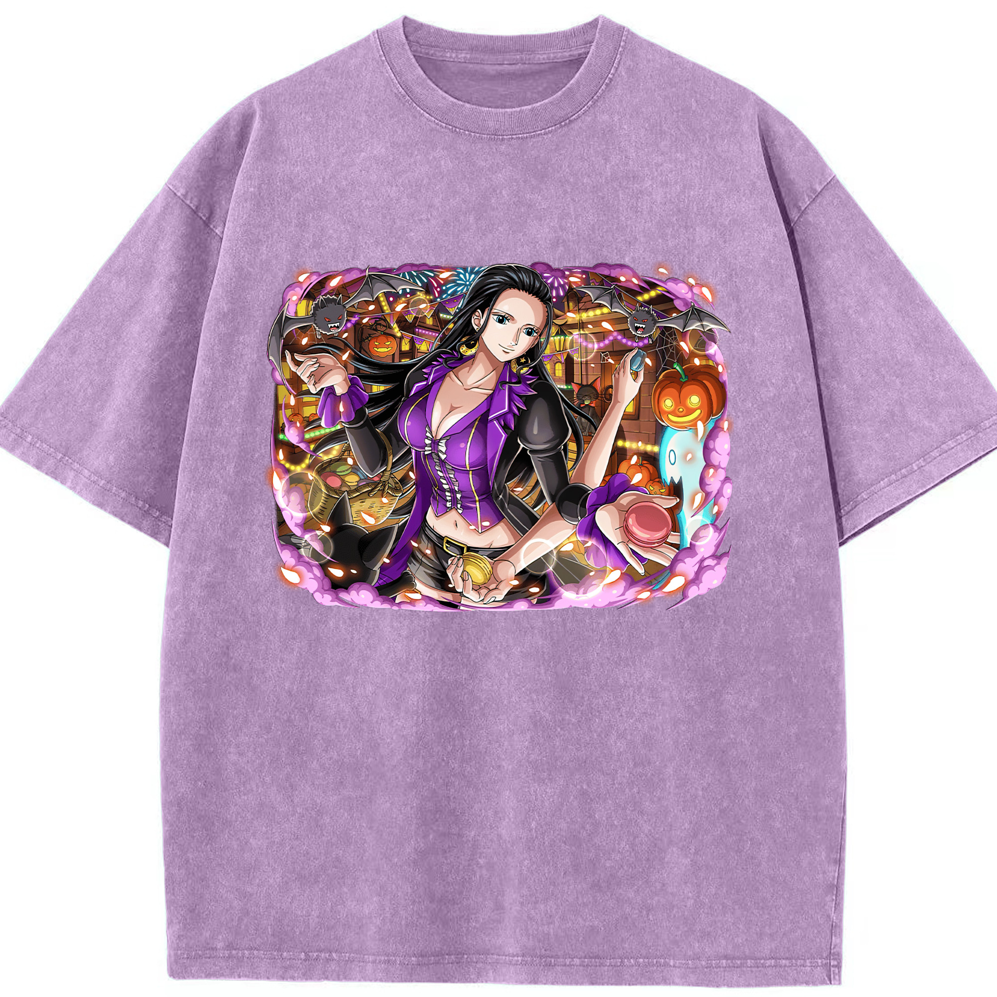 ワンピース ニコ・ロビン ONE PIECE Nico Robin 綿100% ヴィンテージ風 半袖Tシャツ（フロントプリント）