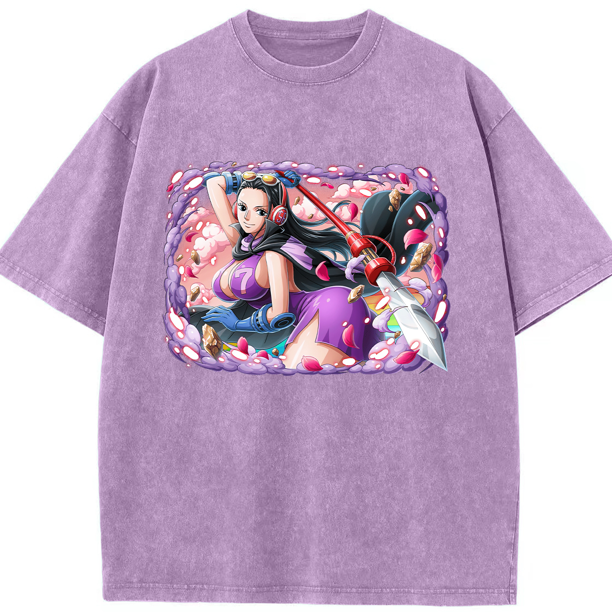 ワンピース ニコ・ロビン ONE PIECE Nico Robin 綿100% ヴィンテージ風 半袖Tシャツ（フロントプリント）