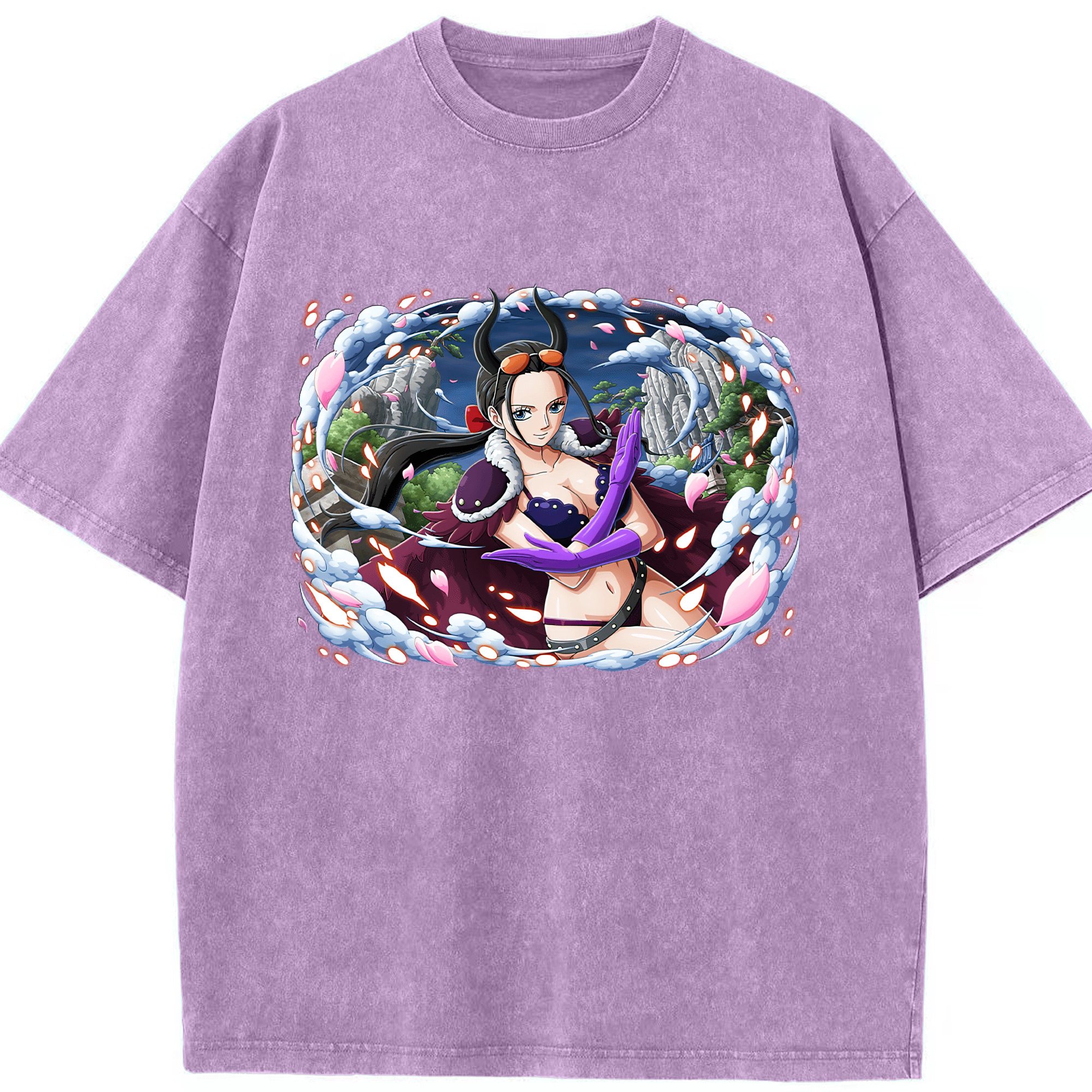 ワンピース ニコ・ロビン ONE PIECE Nico Robin 綿100% ヴィンテージ風 半袖Tシャツ（フロントプリント）
