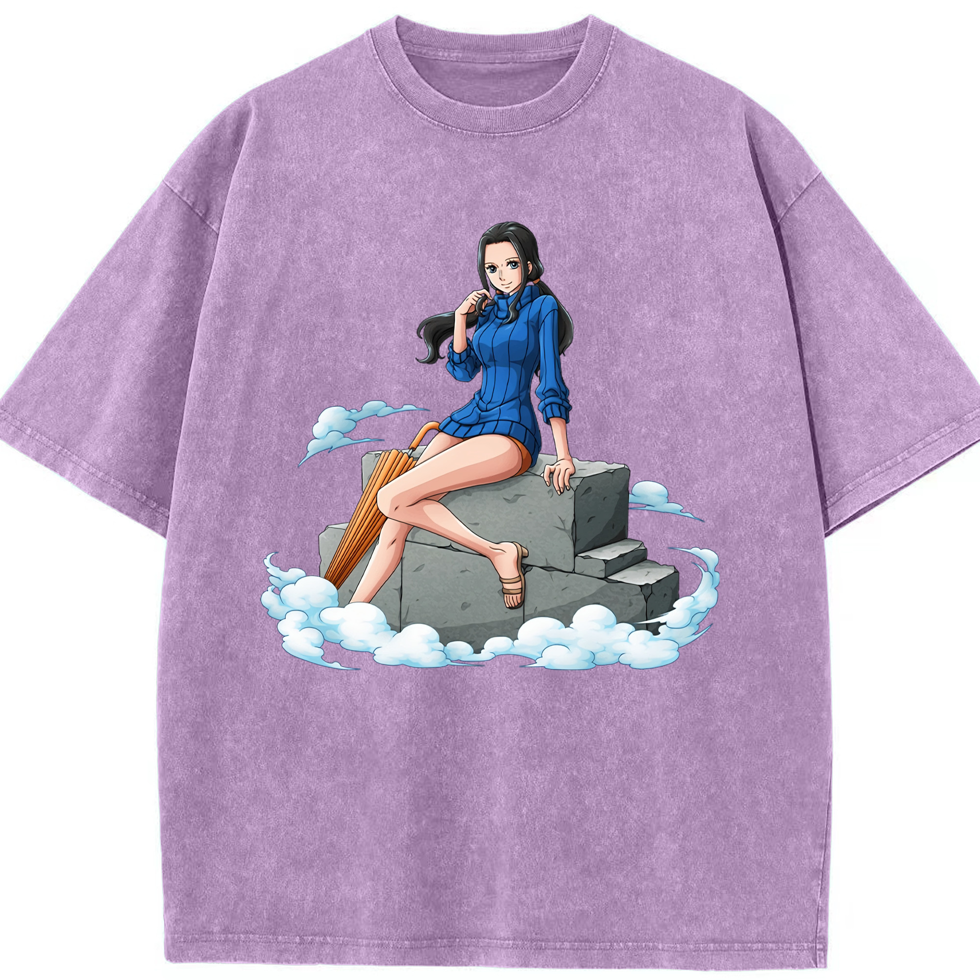ワンピース ニコ・ロビン ONE PIECE Nico Robin 綿100% ヴィンテージ風 半袖Tシャツ（フロントプリント）
