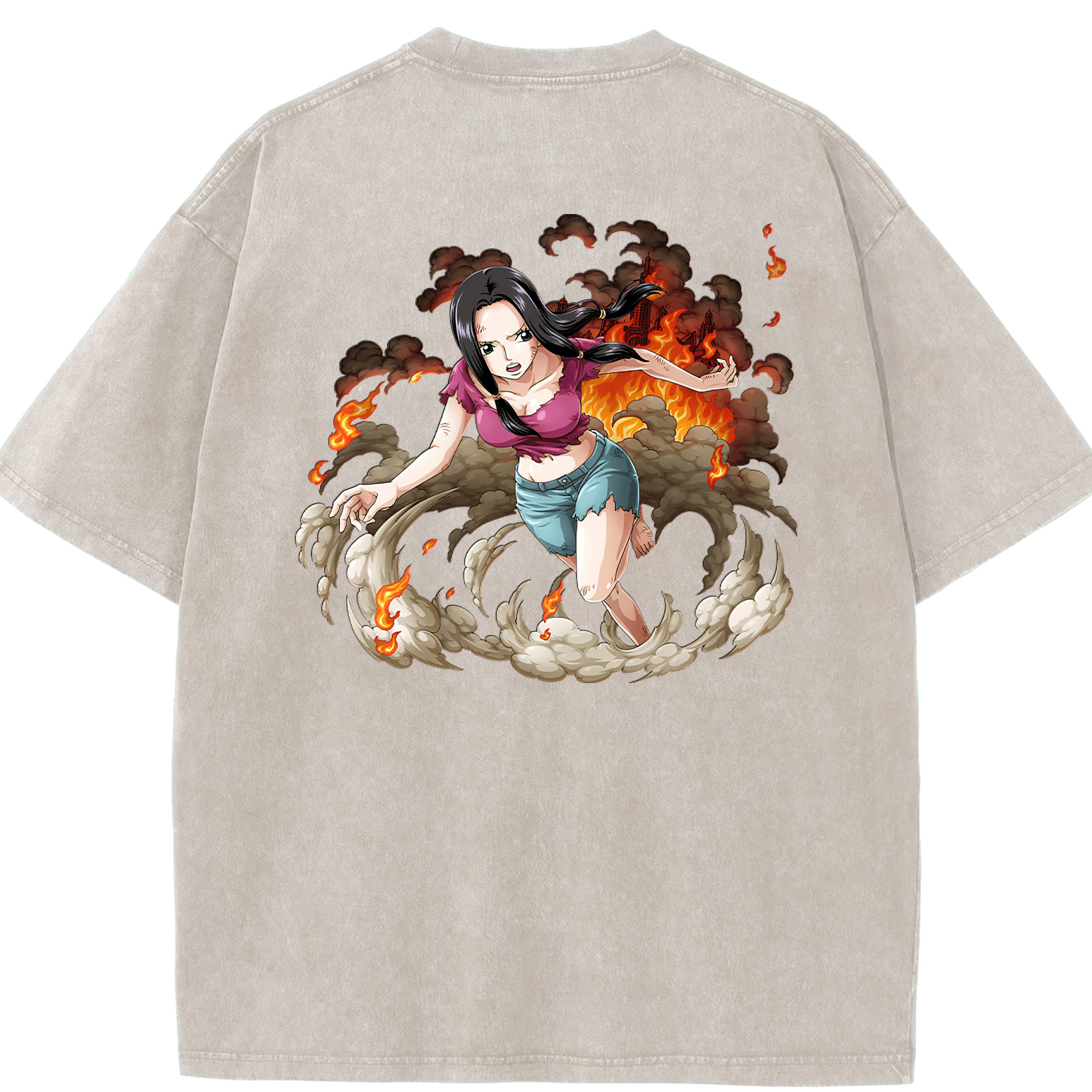 ワンピース ニコ・ロビン ONE PIECE Nico Robin 綿100% ヴィンテージ風 半袖Tシャツ（背面プリント）