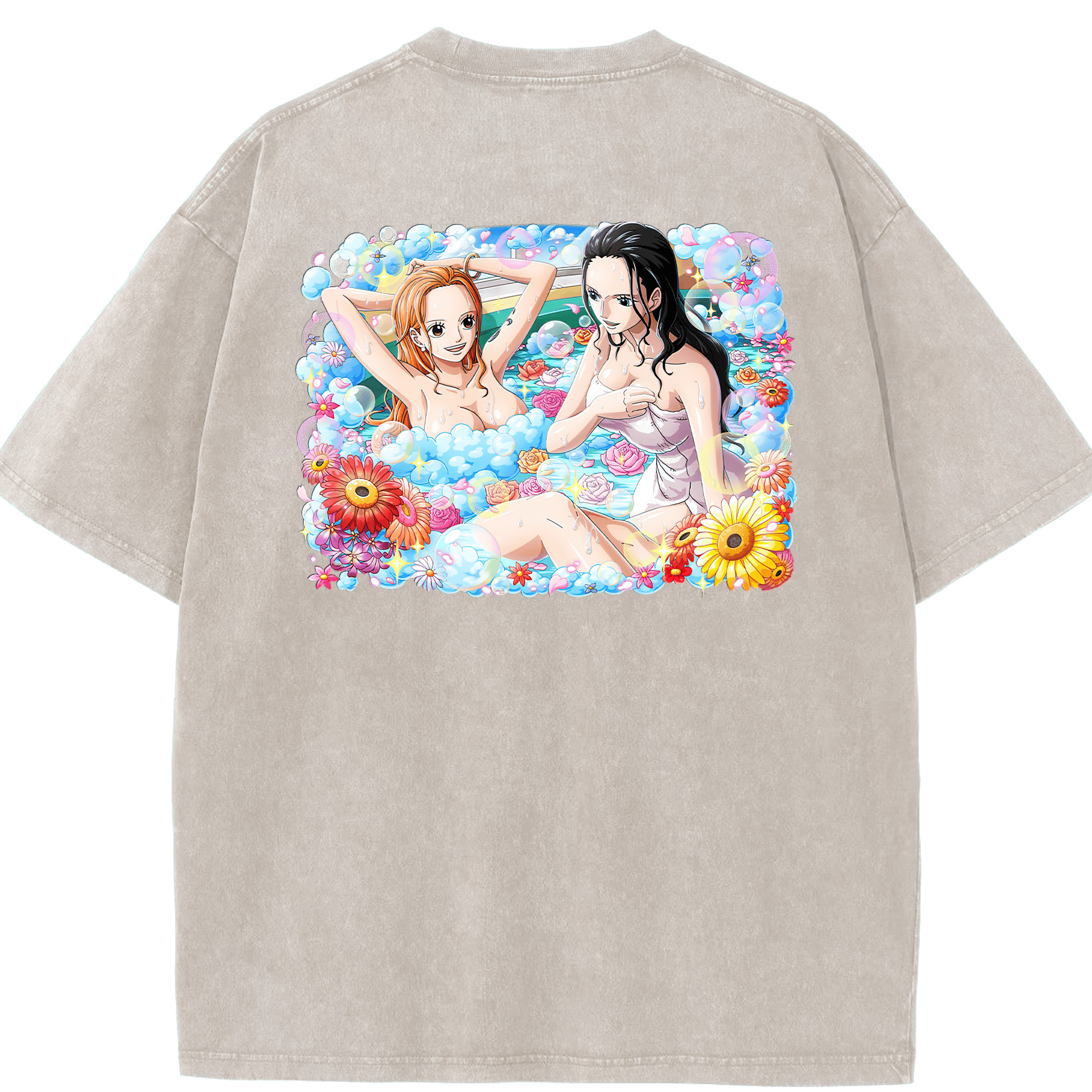 ワンピース ニコ・ロビン ONE PIECE Nico Robin 綿100% ヴィンテージ風 半袖Tシャツ（背面プリント）