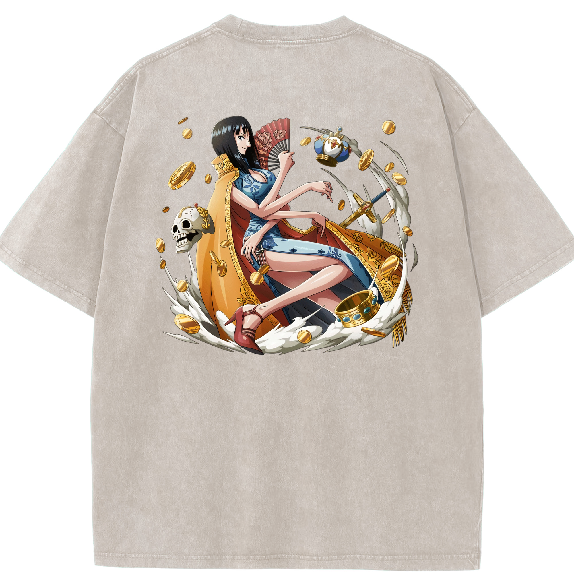 ワンピース ニコ・ロビン ONE PIECE Nico Robin 綿100% ヴィンテージ風 半袖Tシャツ（背面プリント）