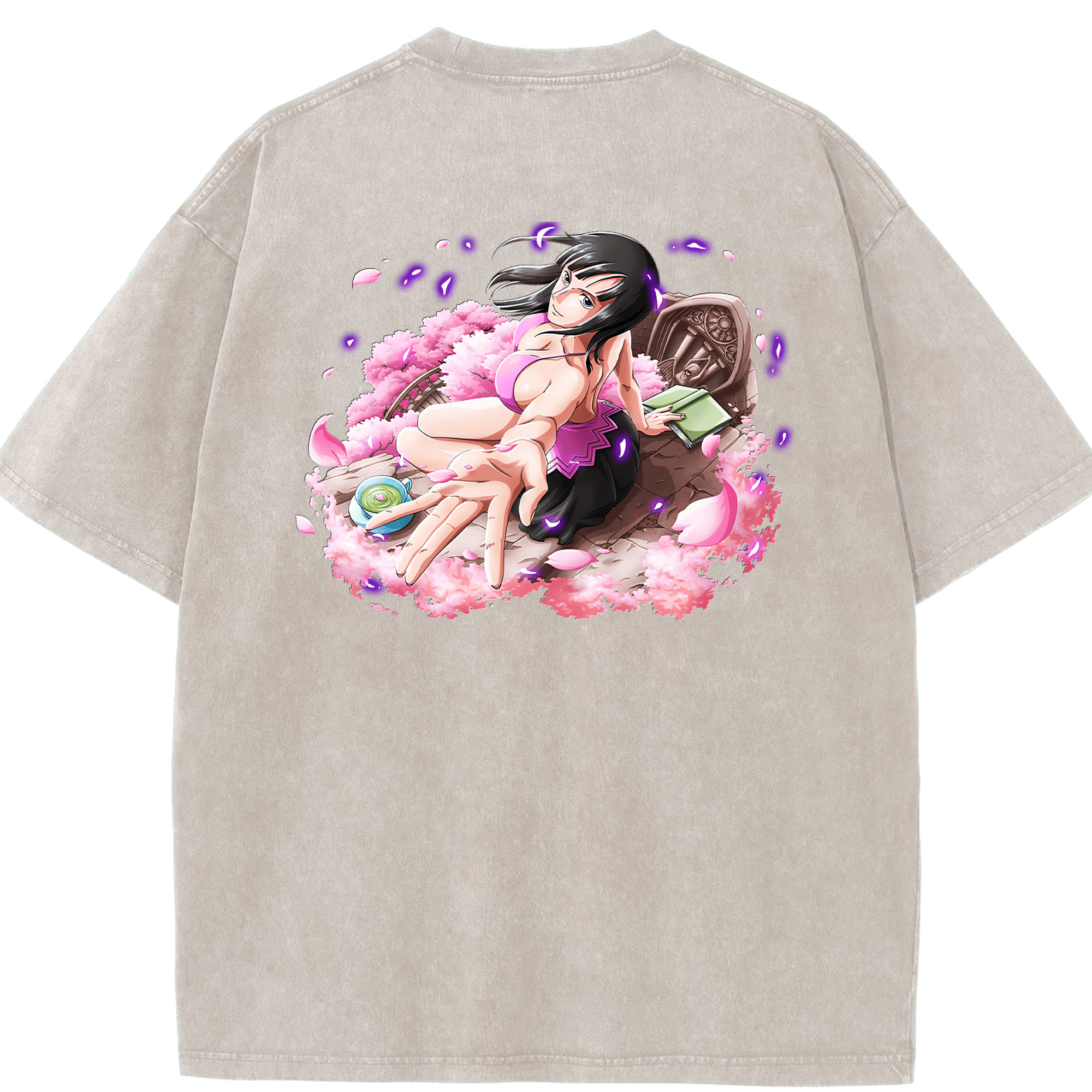 ワンピース ニコ・ロビン ONE PIECE Nico Robin 綿100% ヴィンテージ風 半袖Tシャツ（背面プリント）