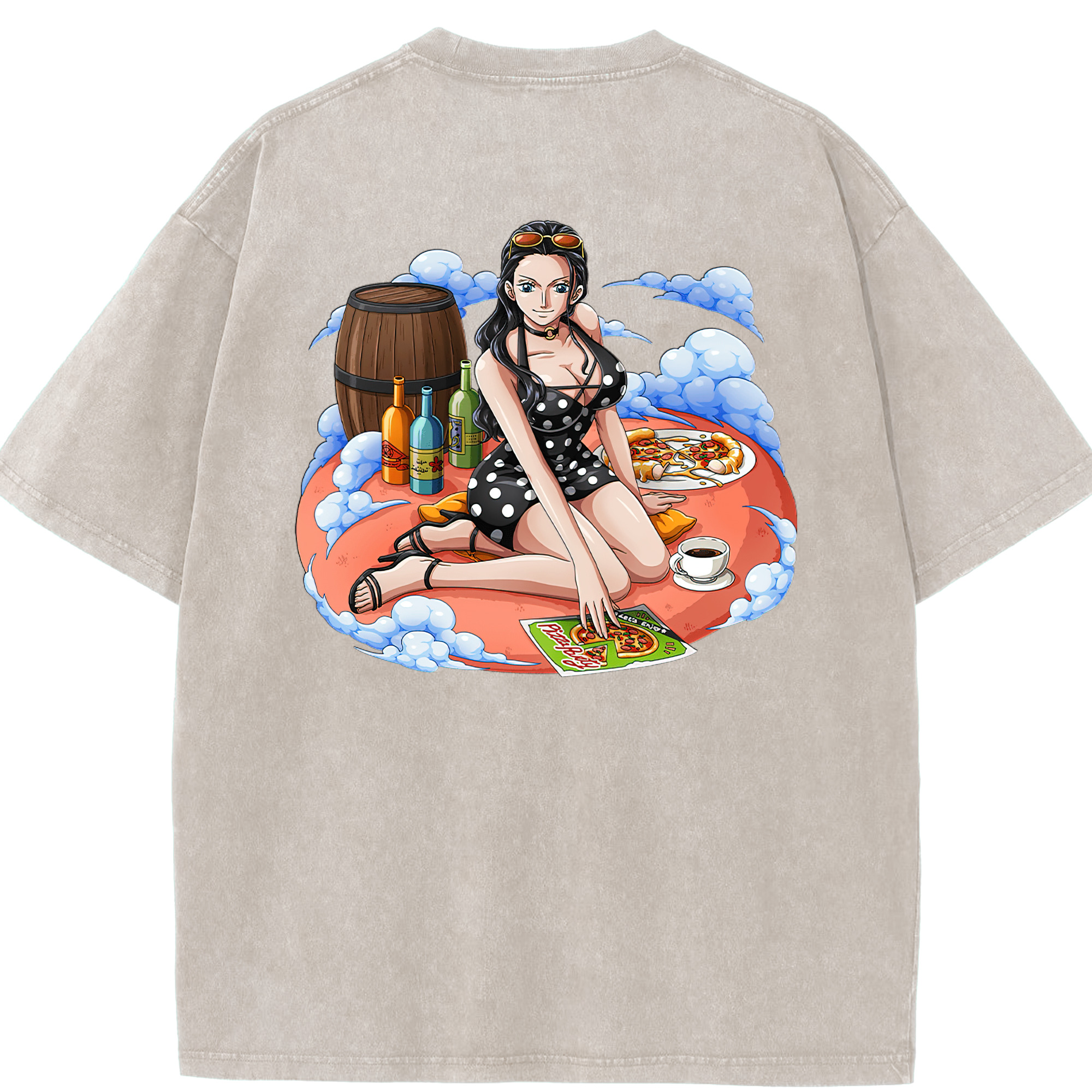 ワンピース ニコ・ロビン ONE PIECE Nico Robin 綿100% ヴィンテージ風 半袖Tシャツ（背面プリント）