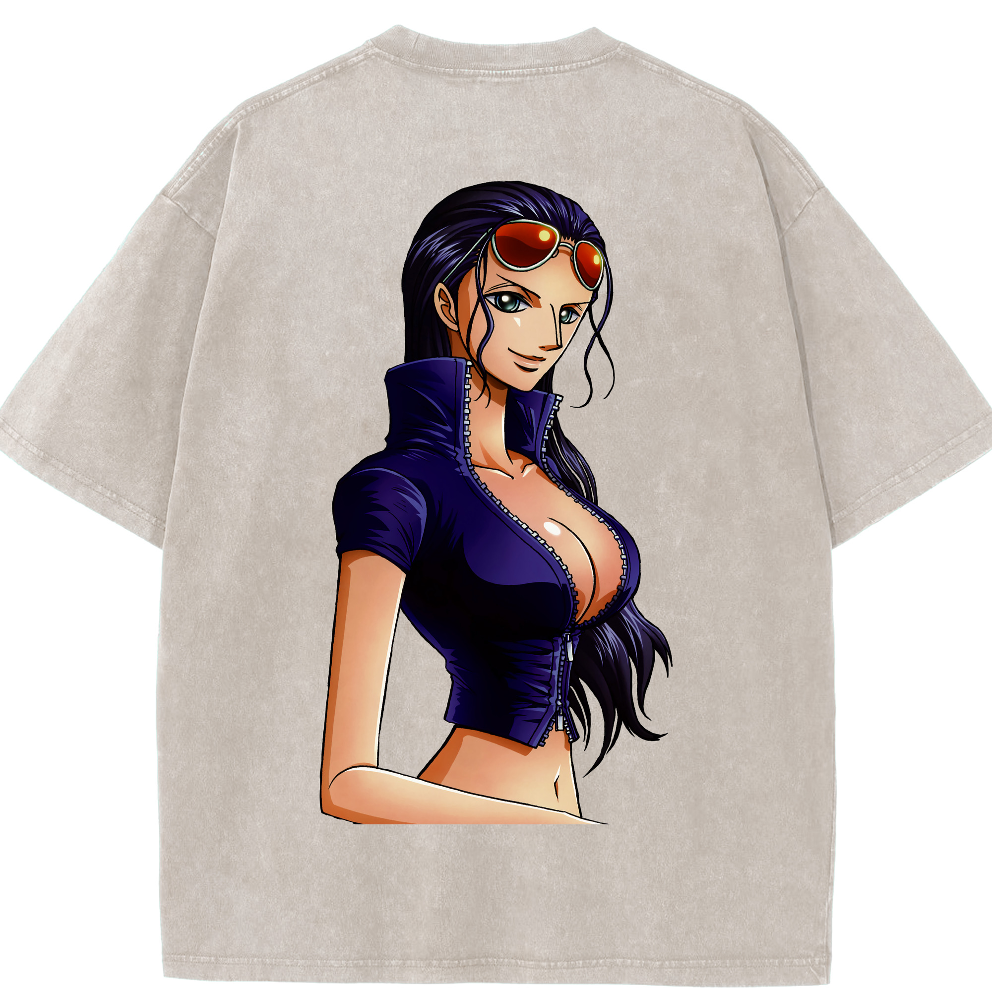 ワンピース ニコ・ロビン ONE PIECE Nico Robin 綿100% ヴィンテージ風 半袖Tシャツ（背面プリント）
