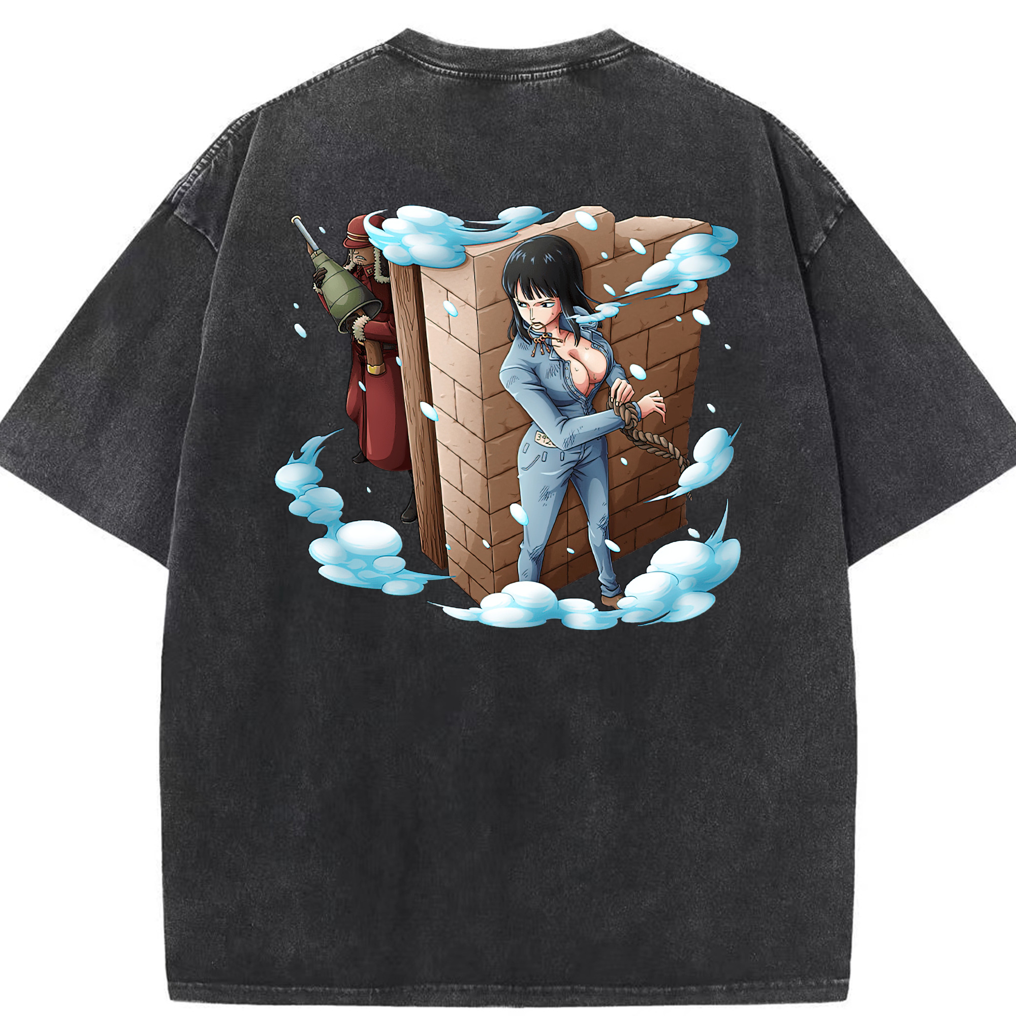 ワンピース ニコ・ロビン ONE PIECE Nico Robin 綿100% ヴィンテージ風 半袖Tシャツ（背面プリント）
