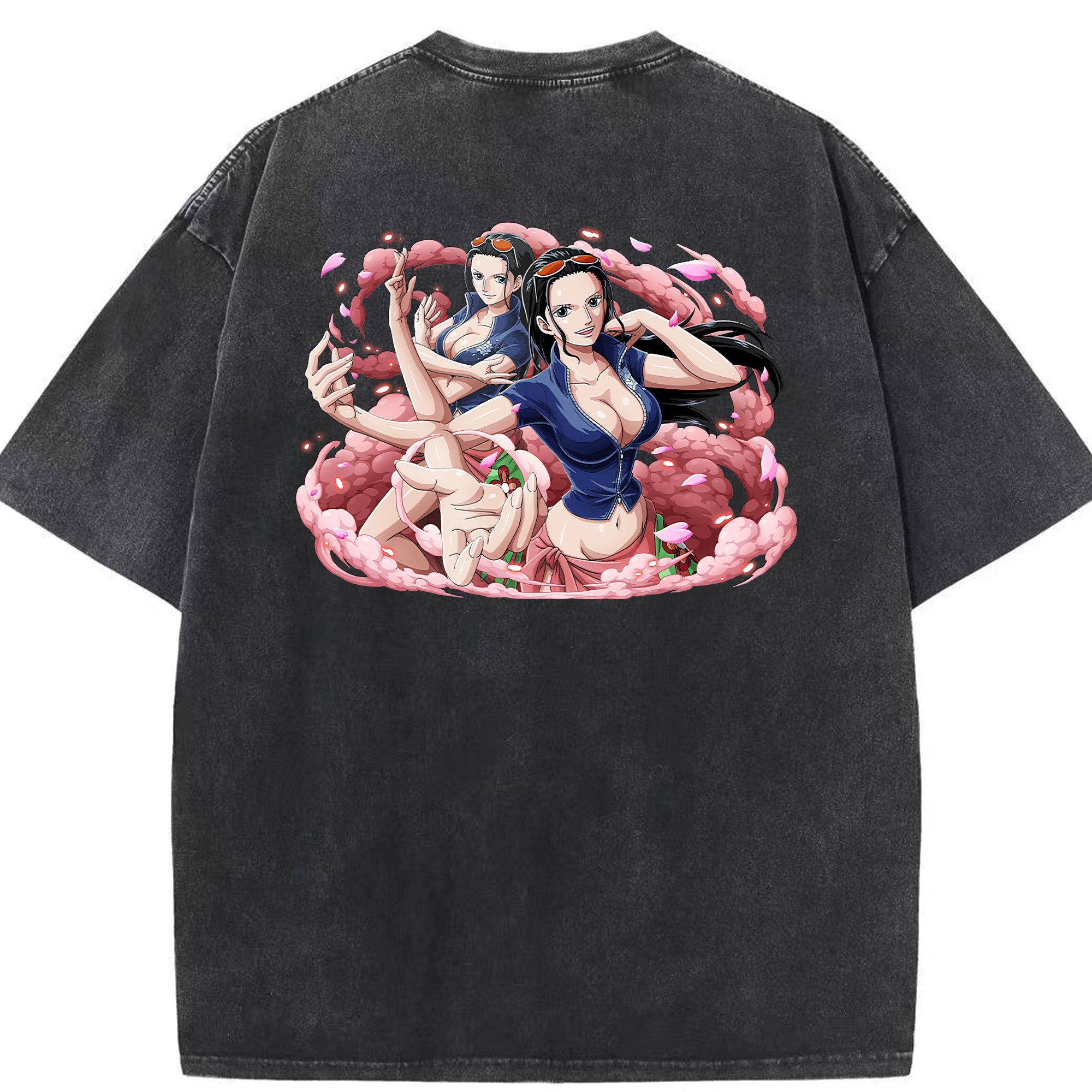 ワンピース ニコ・ロビン ONE PIECE Nico Robin 綿100% ヴィンテージ風 半袖Tシャツ（背面プリント）