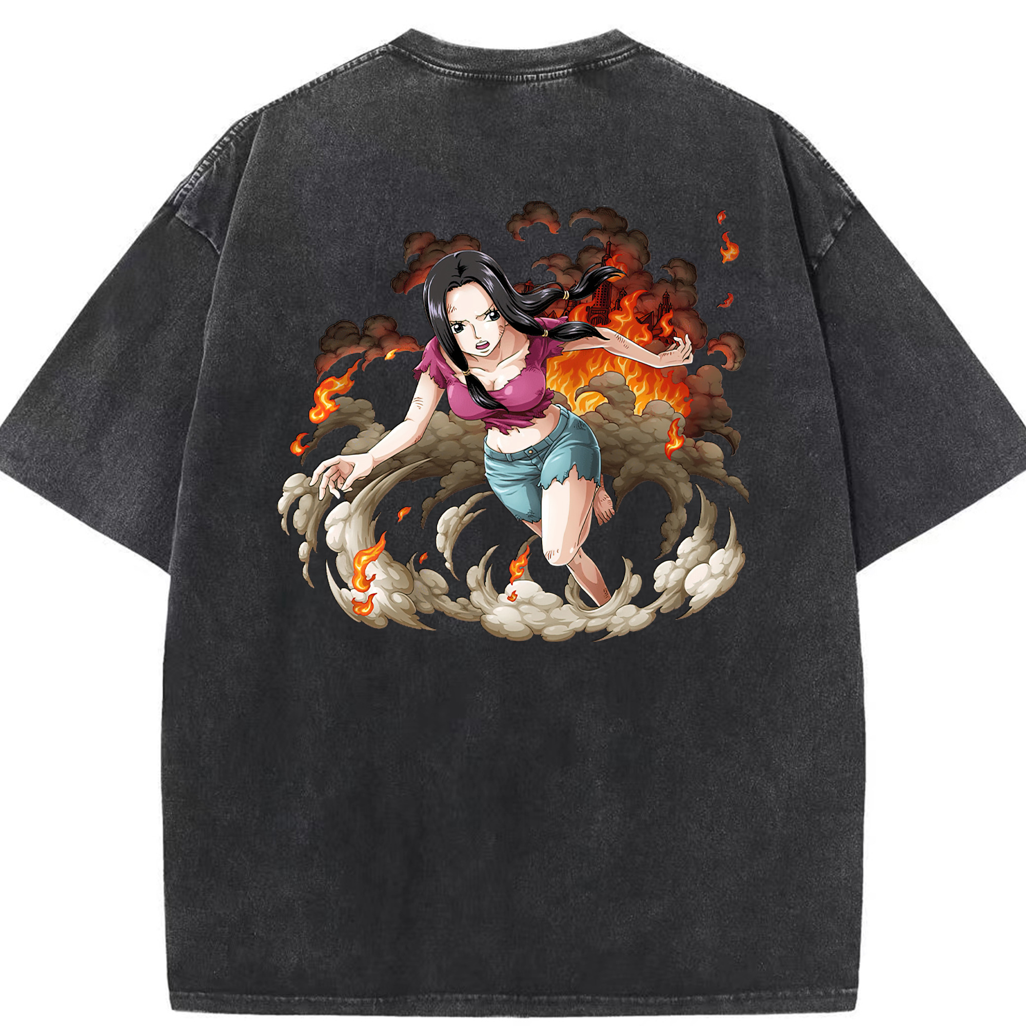 ワンピース ニコ・ロビン ONE PIECE Nico Robin 綿100% ヴィンテージ風 半袖Tシャツ（背面プリント）