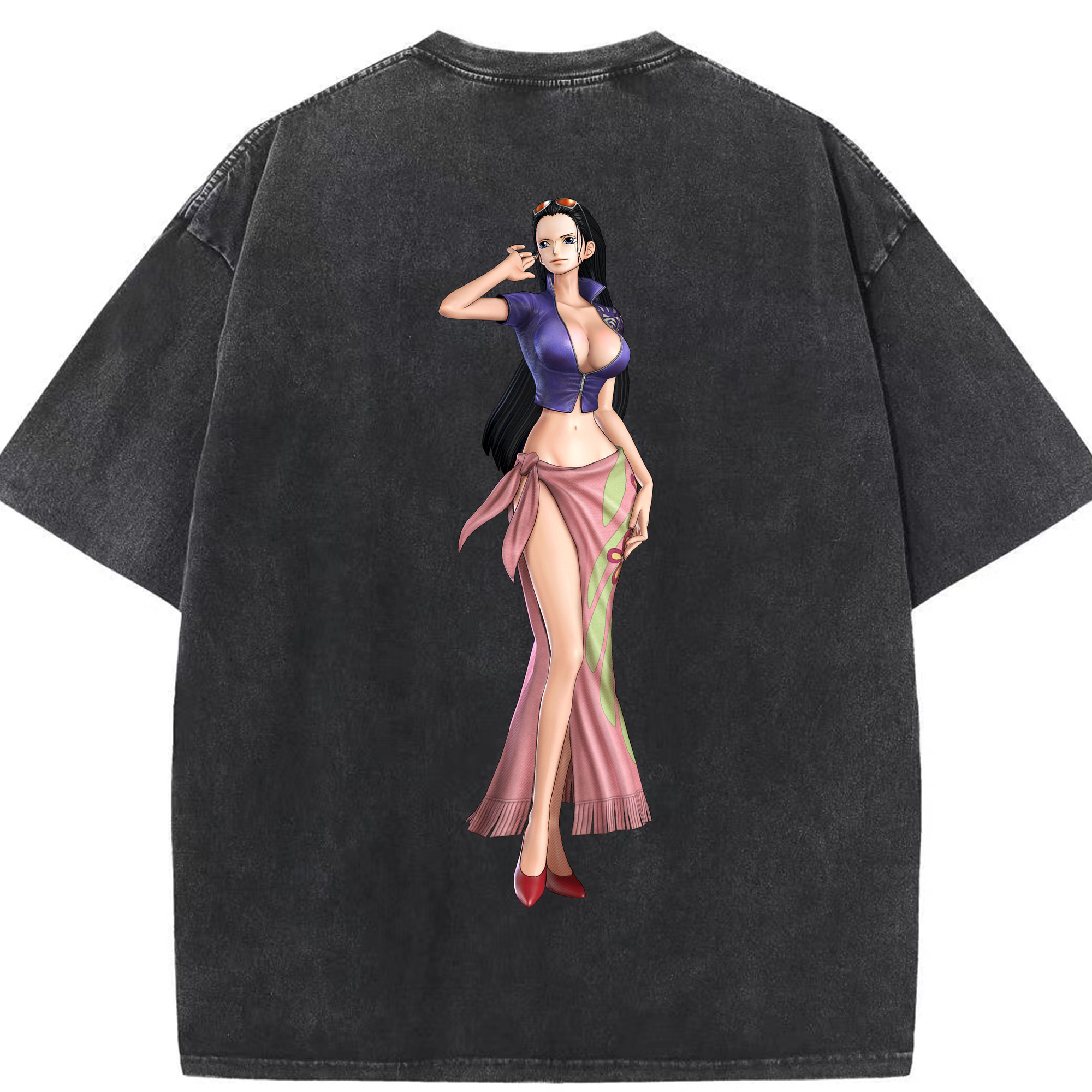 ワンピース ニコ・ロビン ONE PIECE Nico Robin 綿100% ヴィンテージ風 半袖Tシャツ（背面プリント）