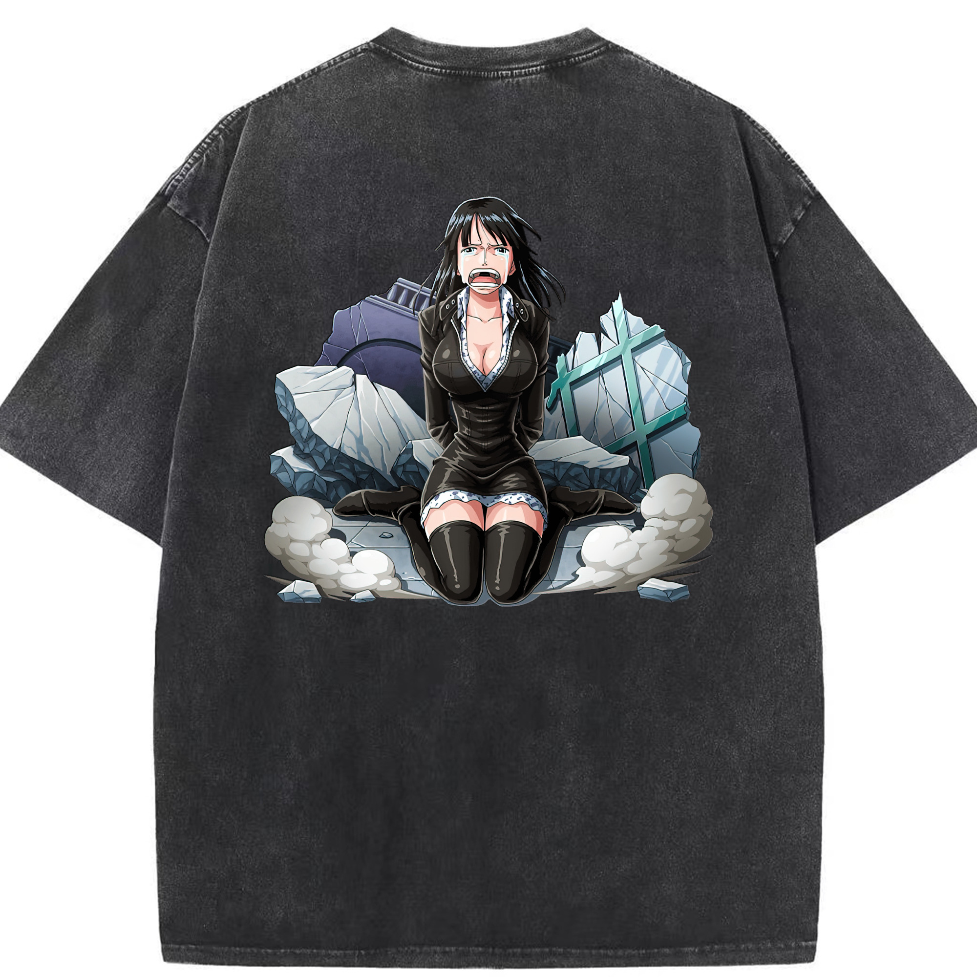 ワンピース ニコ・ロビン ONE PIECE Nico Robin 綿100% ヴィンテージ風 半袖Tシャツ（背面プリント）
