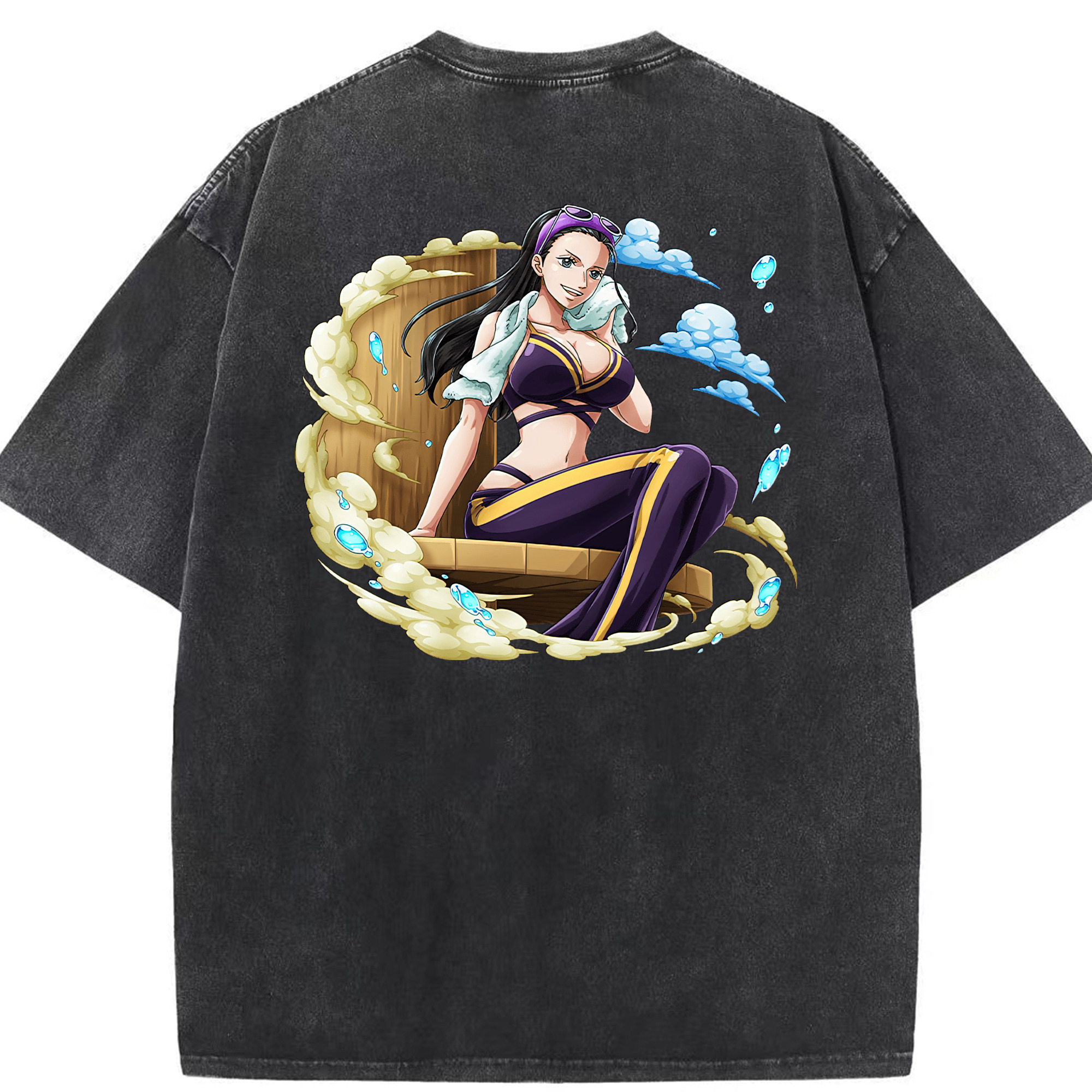 ワンピース ニコ・ロビン ONE PIECE Nico Robin 綿100% ヴィンテージ風 半袖Tシャツ（背面プリント）