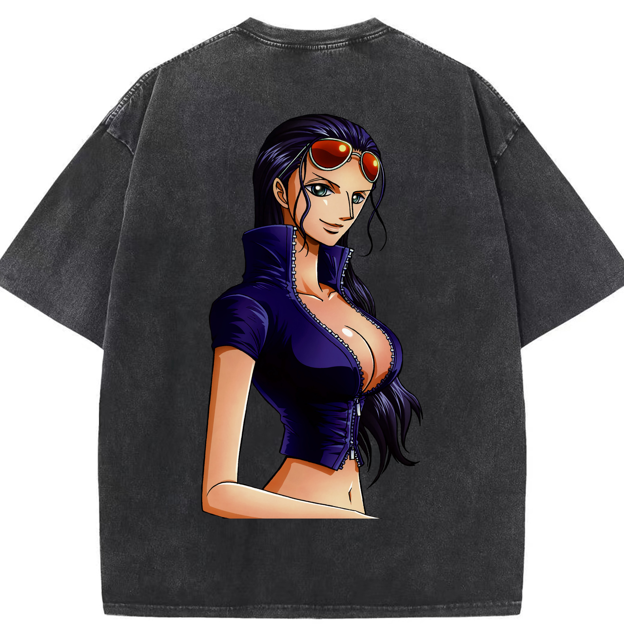 ワンピース ニコ・ロビン ONE PIECE Nico Robin 綿100% ヴィンテージ風 半袖Tシャツ（背面プリント）