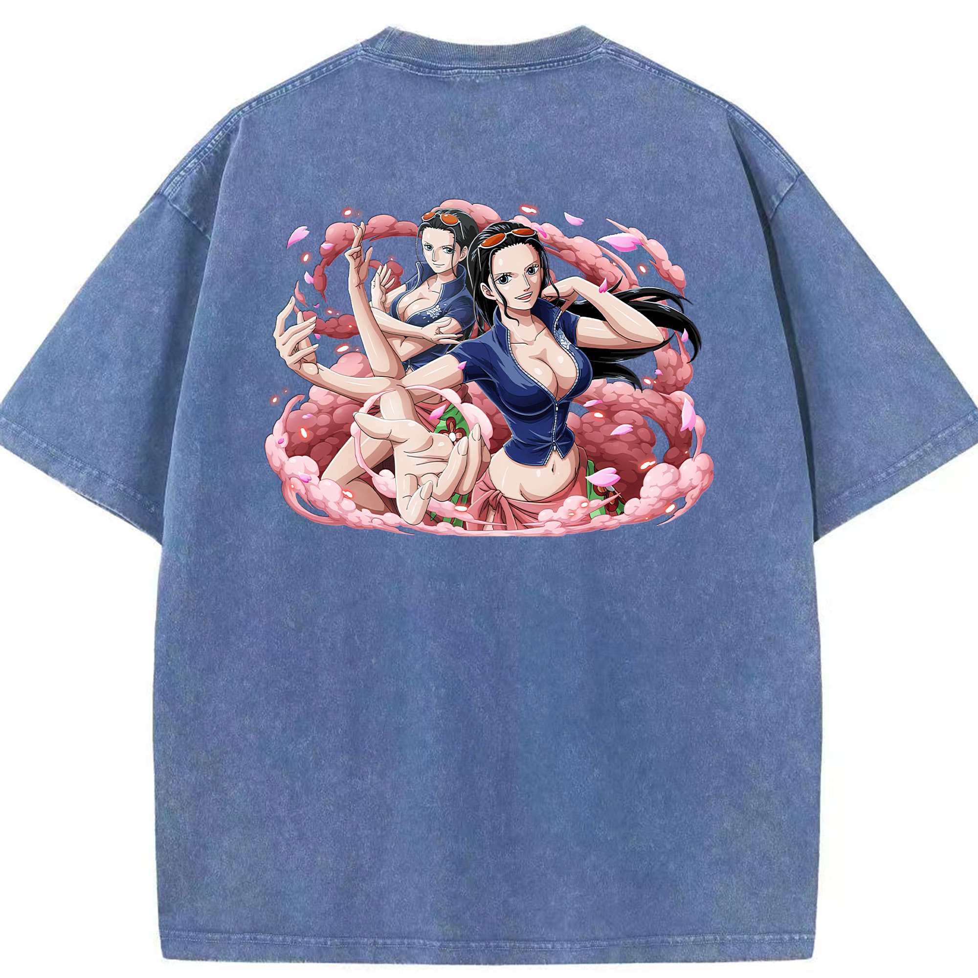 ワンピース ニコ・ロビン ONE PIECE Nico Robin 綿100% ヴィンテージ風 半袖Tシャツ（背面プリント）