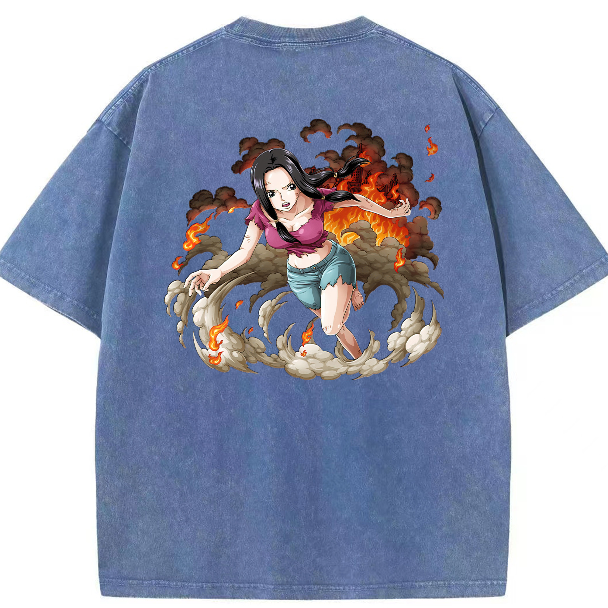 ワンピース ニコ・ロビン ONE PIECE Nico Robin 綿100% ヴィンテージ風 半袖Tシャツ（背面プリント）