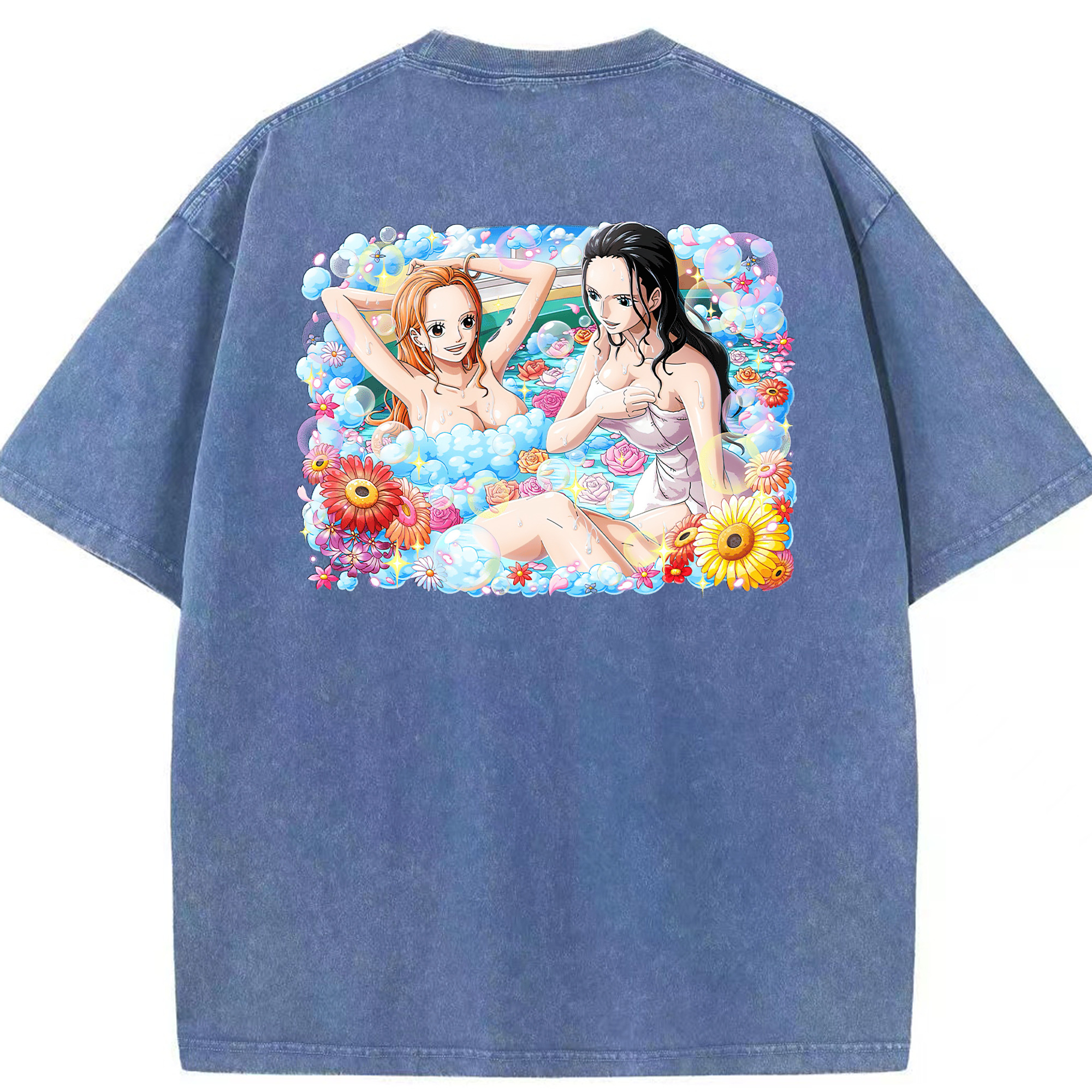 ワンピース ニコ・ロビン ONE PIECE Nico Robin 綿100% ヴィンテージ風 半袖Tシャツ（背面プリント）