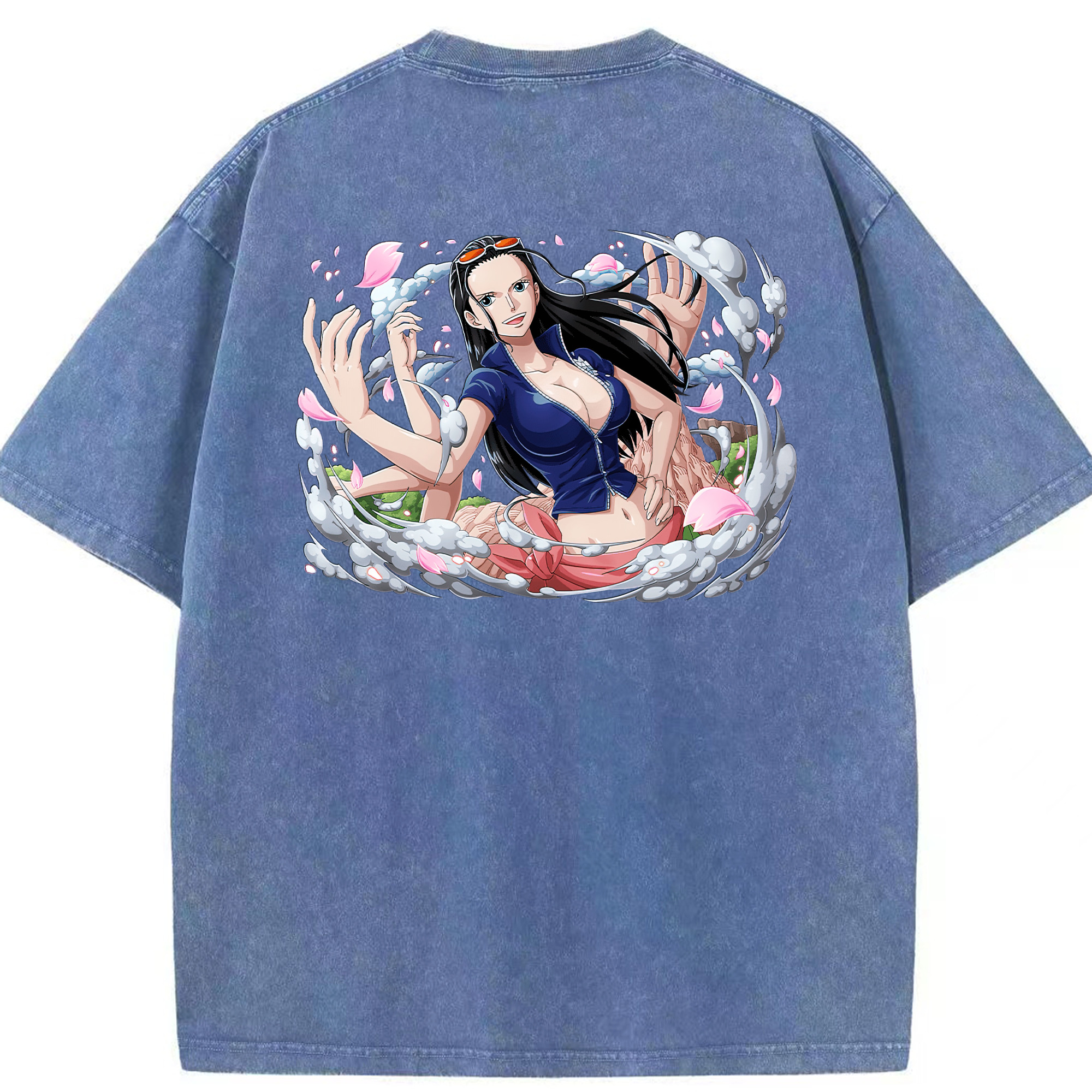 ワンピース ニコ・ロビン ONE PIECE Nico Robin 綿100% ヴィンテージ風 半袖Tシャツ（背面プリント）