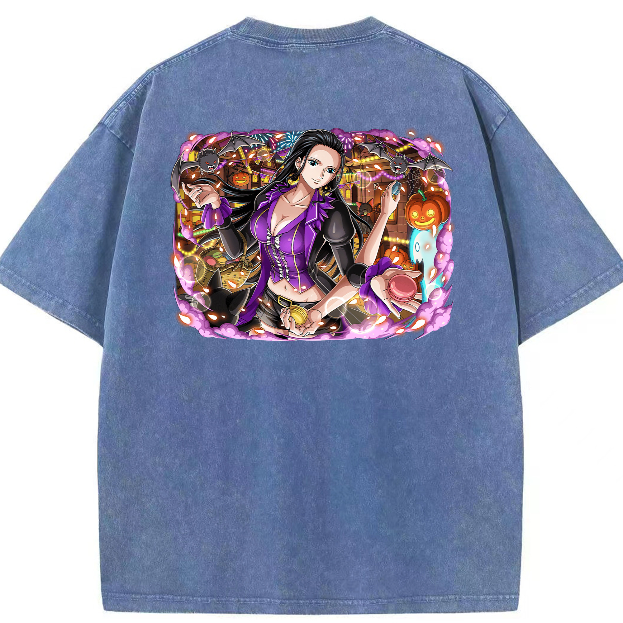 ワンピース ニコ・ロビン ONE PIECE Nico Robin 綿100% ヴィンテージ風 半袖Tシャツ（背面プリント）