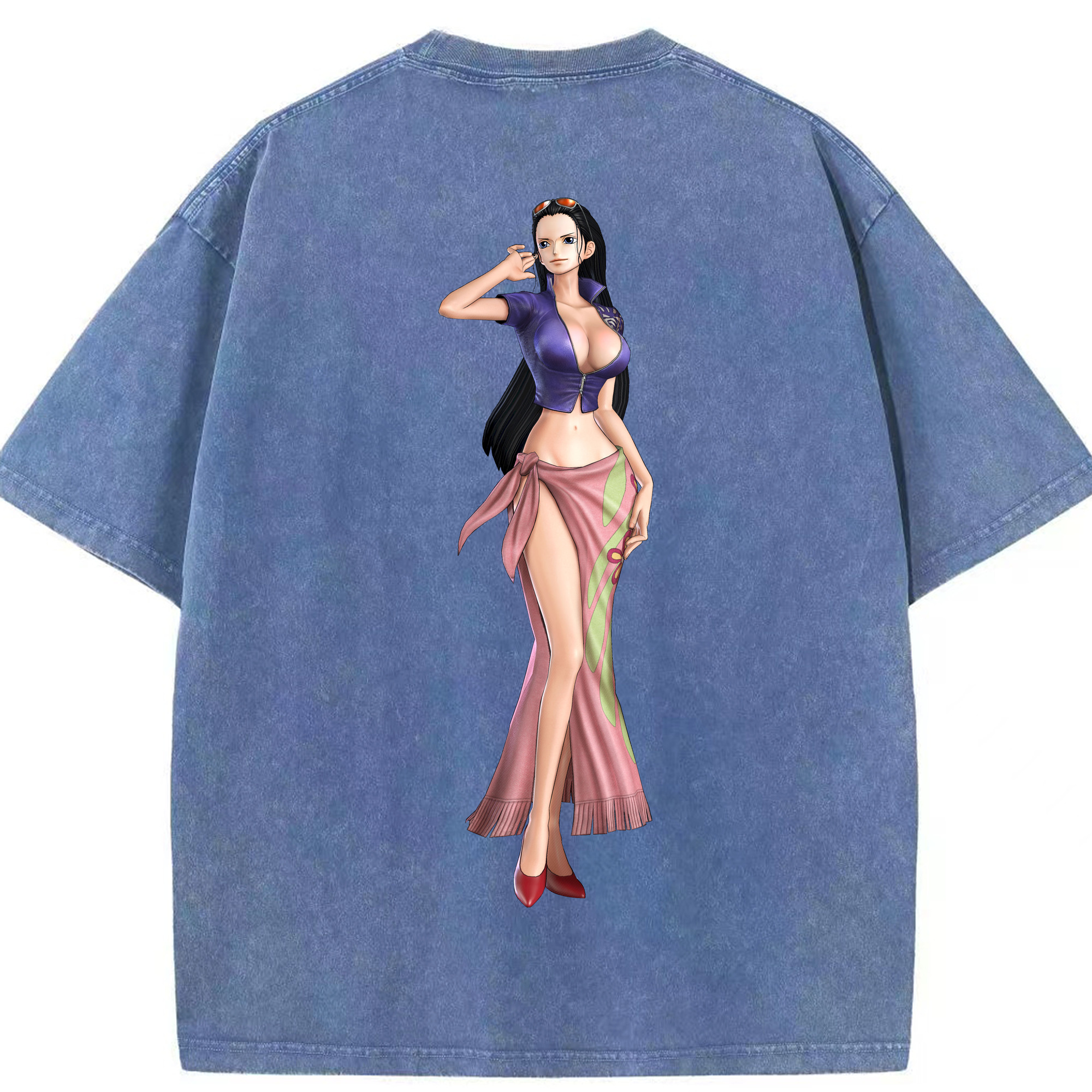 ワンピース ニコ・ロビン ONE PIECE Nico Robin 綿100% ヴィンテージ風 半袖Tシャツ（背面プリント）