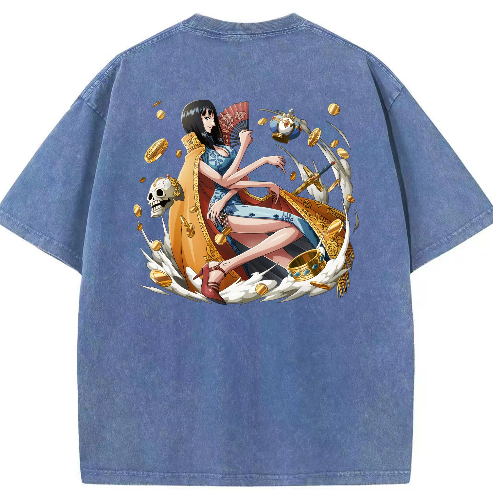 ワンピース ニコ・ロビン ONE PIECE Nico Robin 綿100% ヴィンテージ風 半袖Tシャツ（背面プリント）